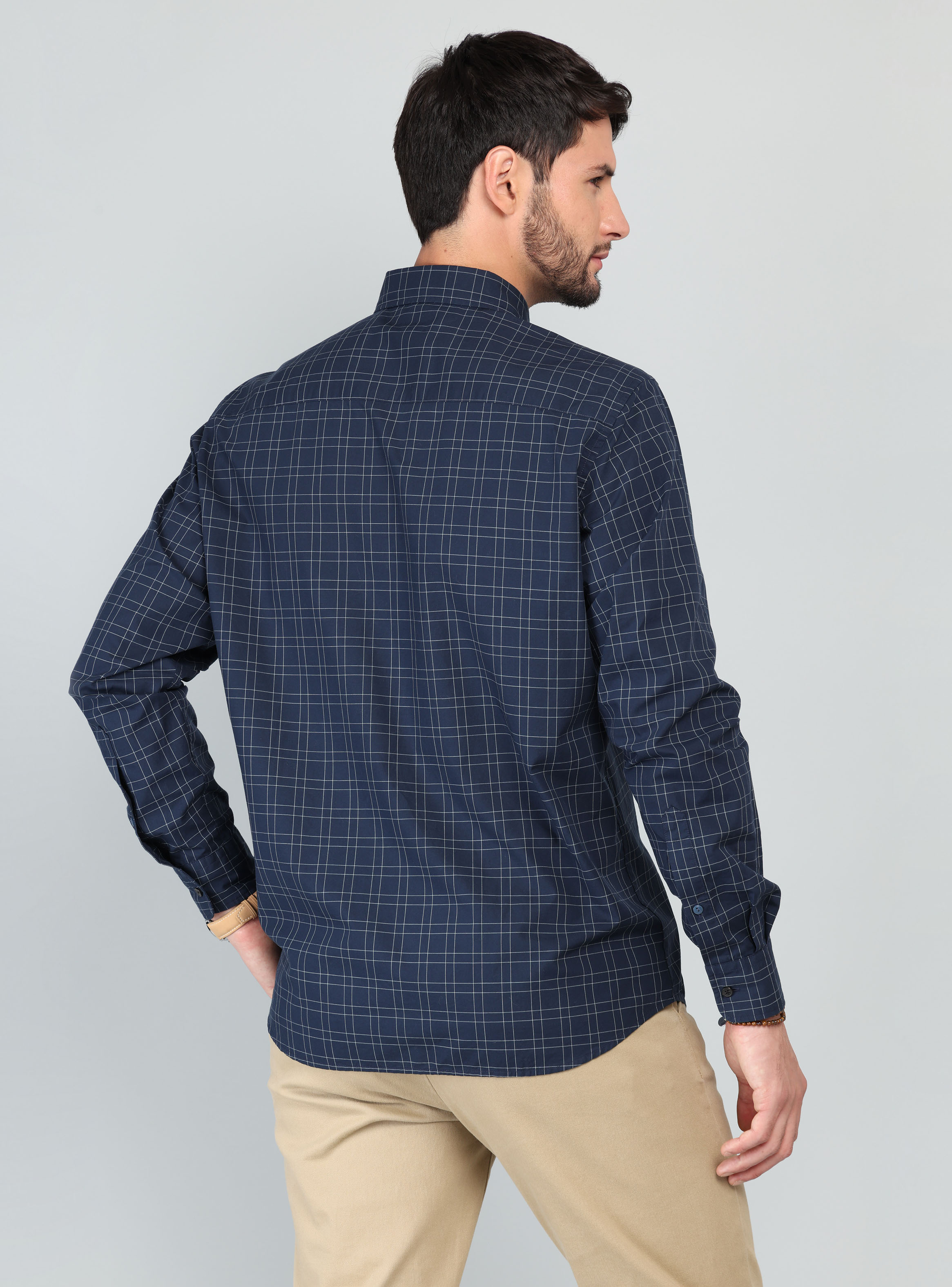 CAMISA A CUADROS REGULAR FIT AZUL MARINO ARROW - 2