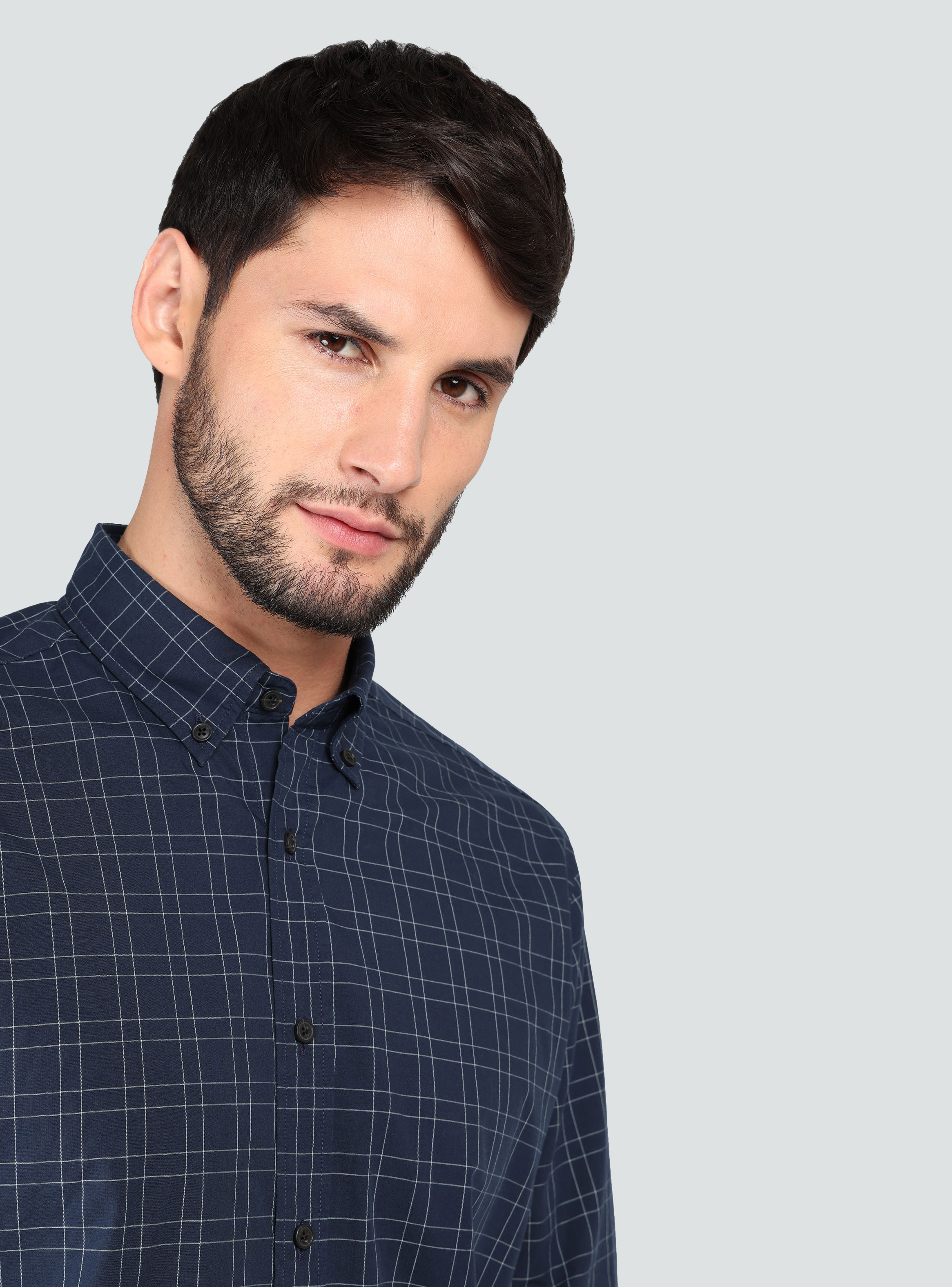 CAMISA A CUADROS REGULAR FIT AZUL MARINO ARROW - 3