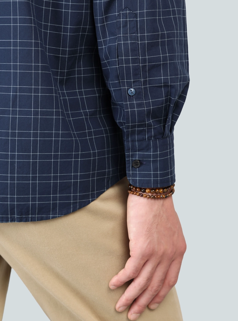 CAMISA A CUADROS REGULAR FIT AZUL MARINO ARROW - 5