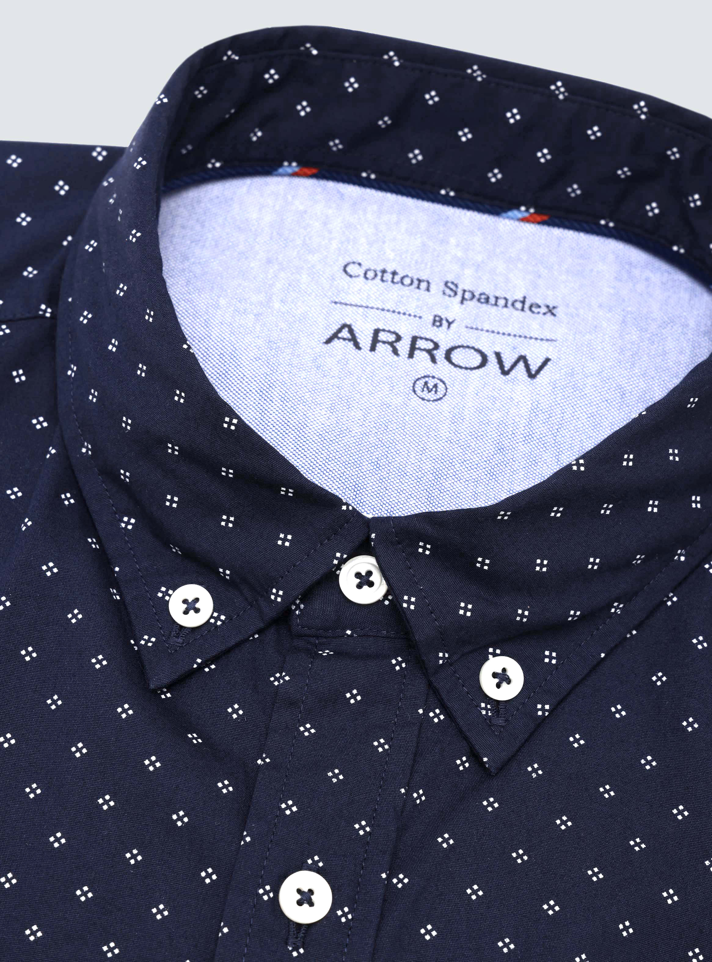 CAMISA PRINT SPANDEX REGULAR FIT AZUL MARINO ARROW - 5