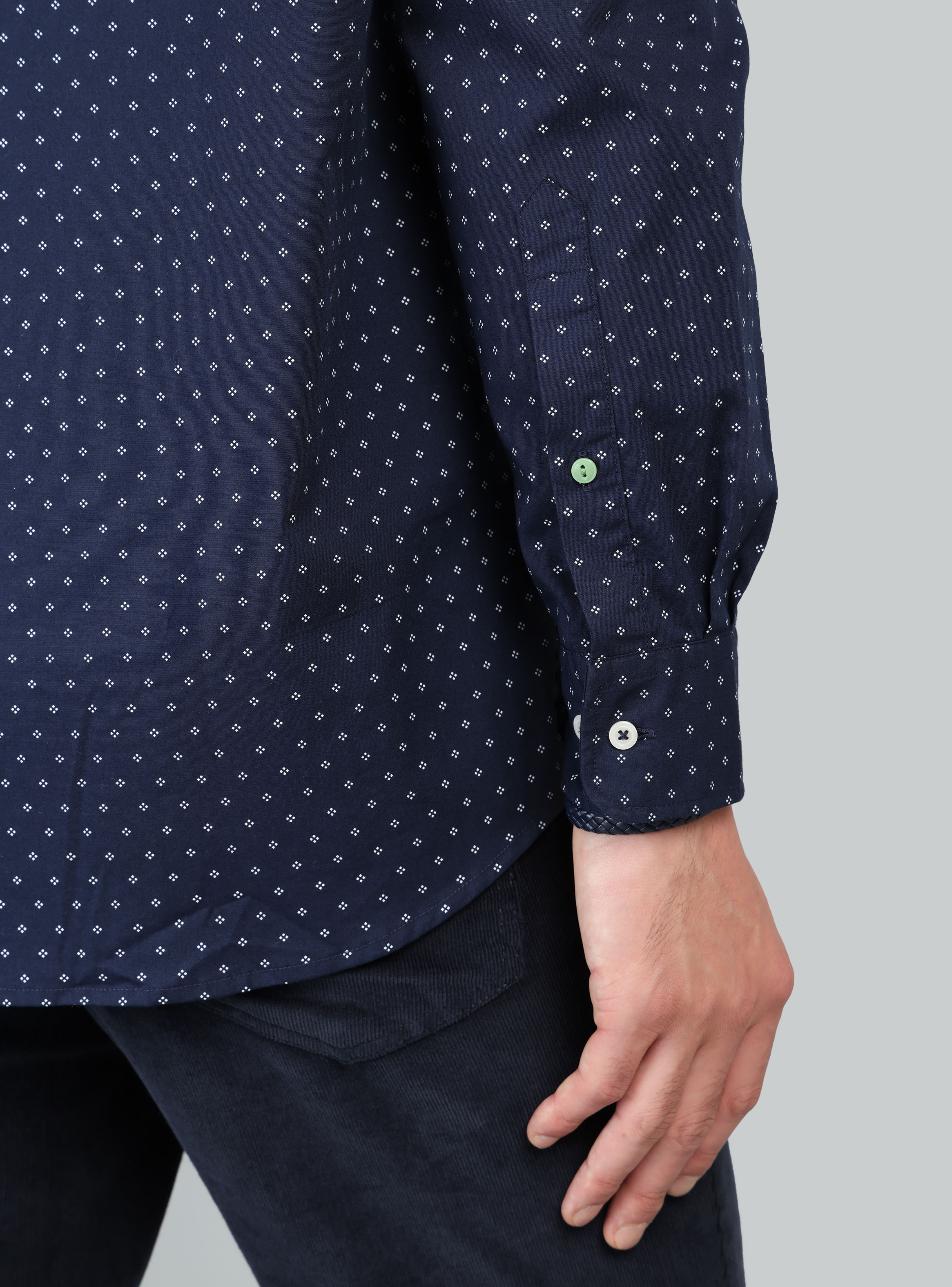 CAMISA PRINT SPANDEX REGULAR FIT AZUL MARINO ARROW - 6