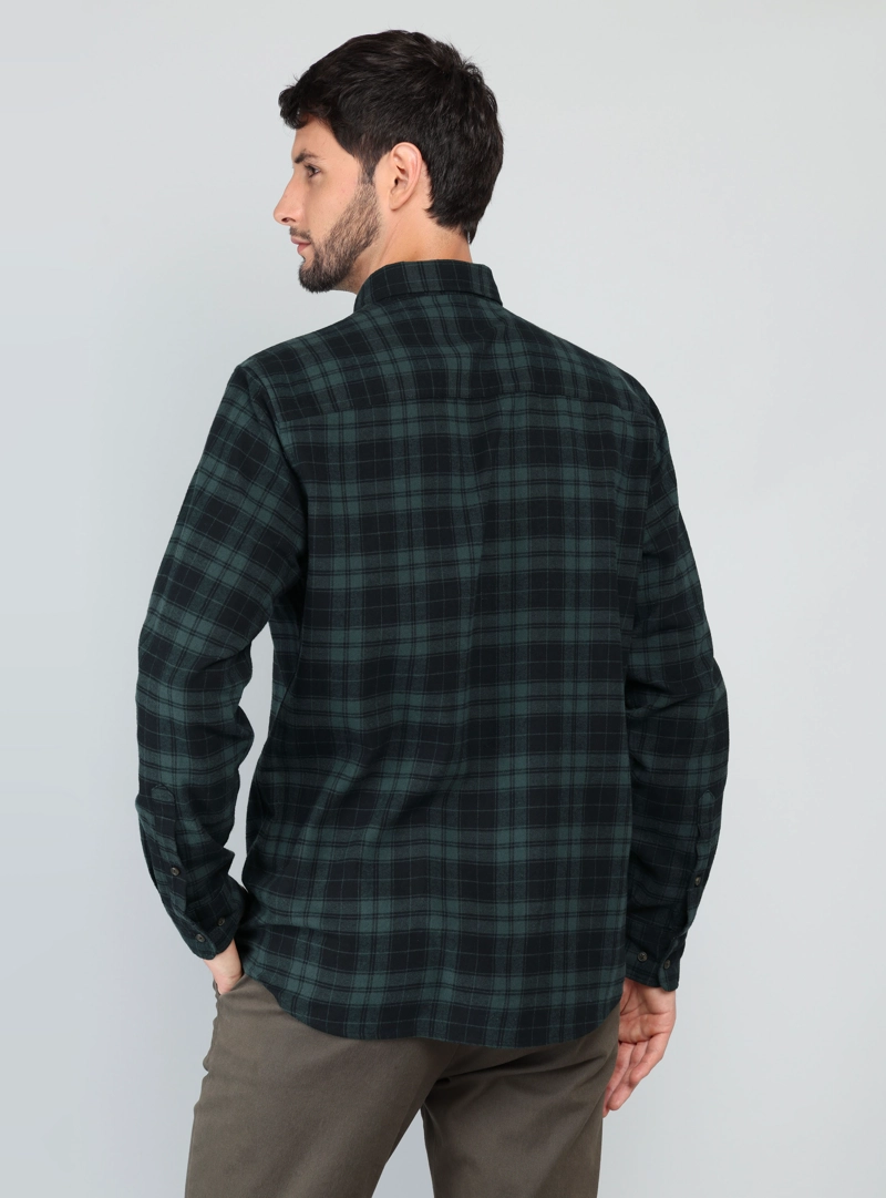 CAMISA ESCOCESA REGULAR FIT VERDE ARROW - 2