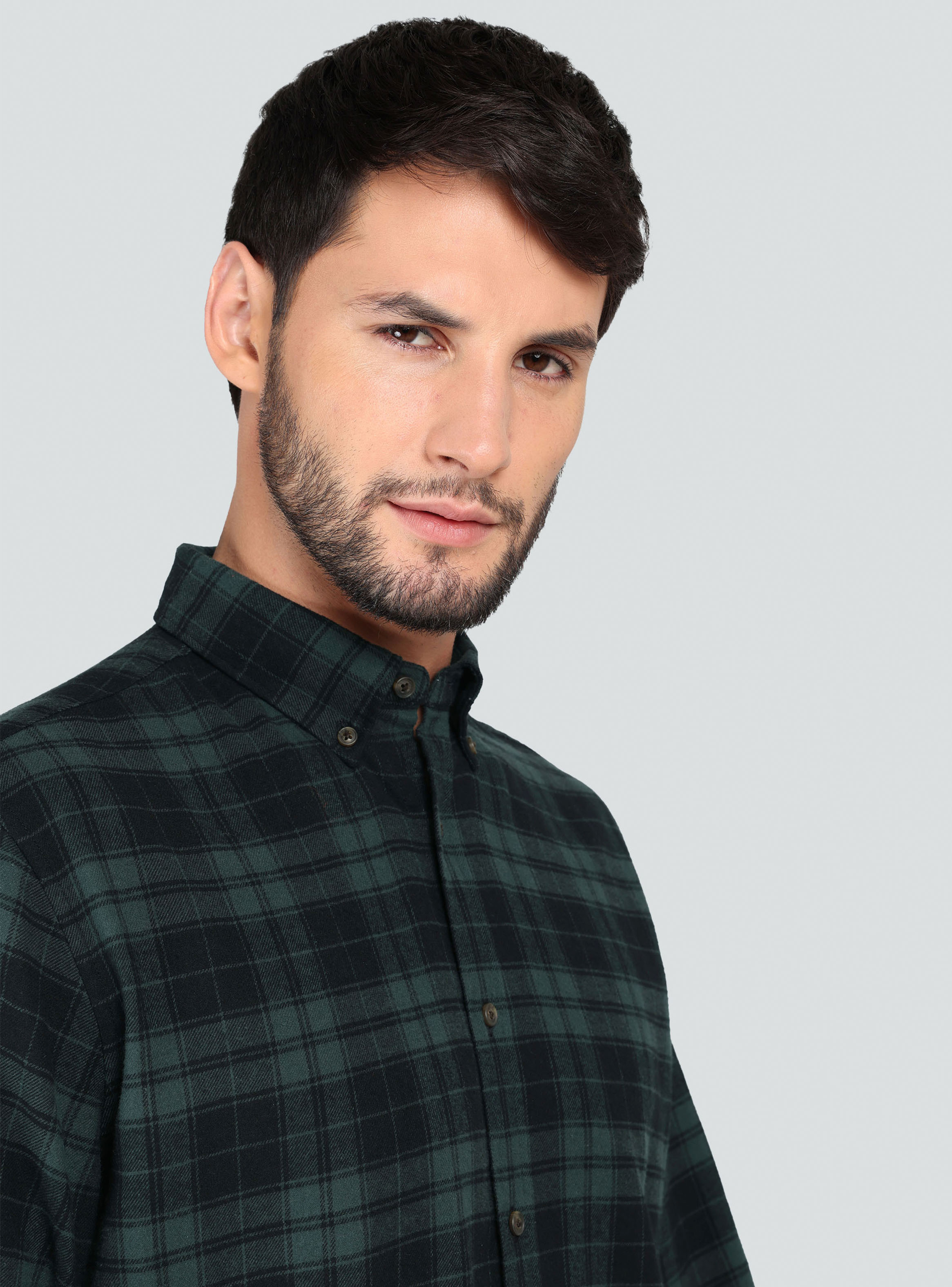 CAMISA ESCOCESA REGULAR FIT VERDE ARROW - 3