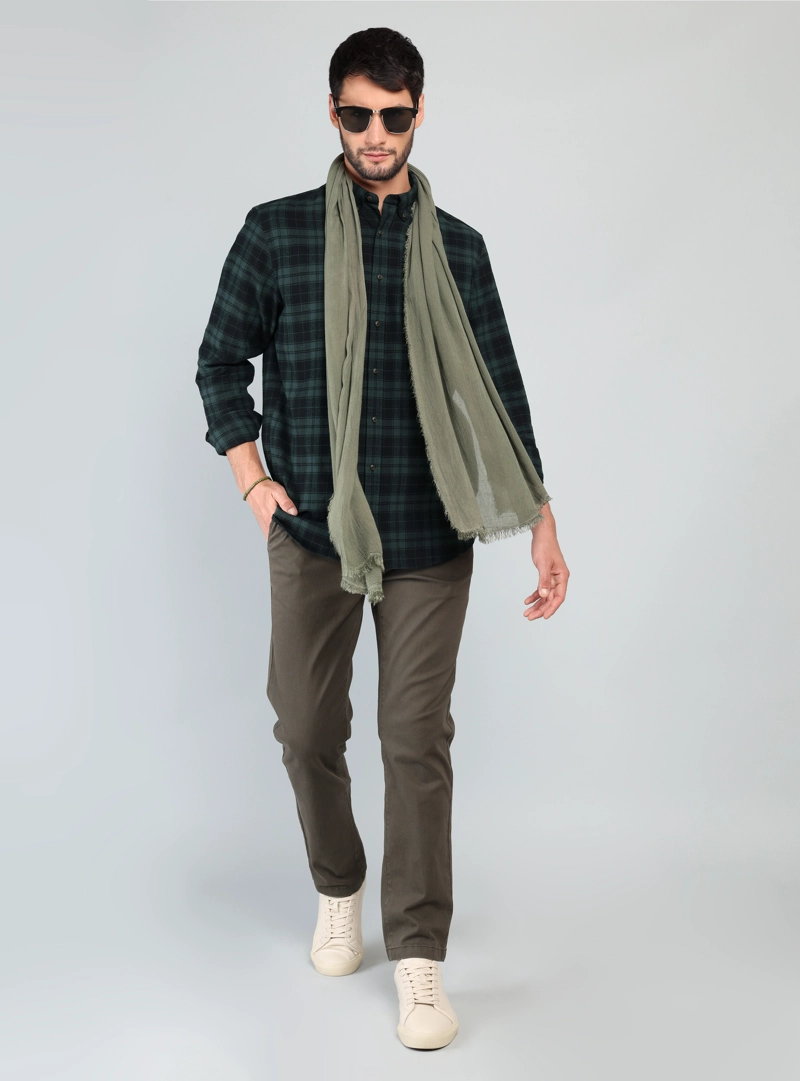 CAMISA ESCOCESA REGULAR FIT VERDE ARROW - 4