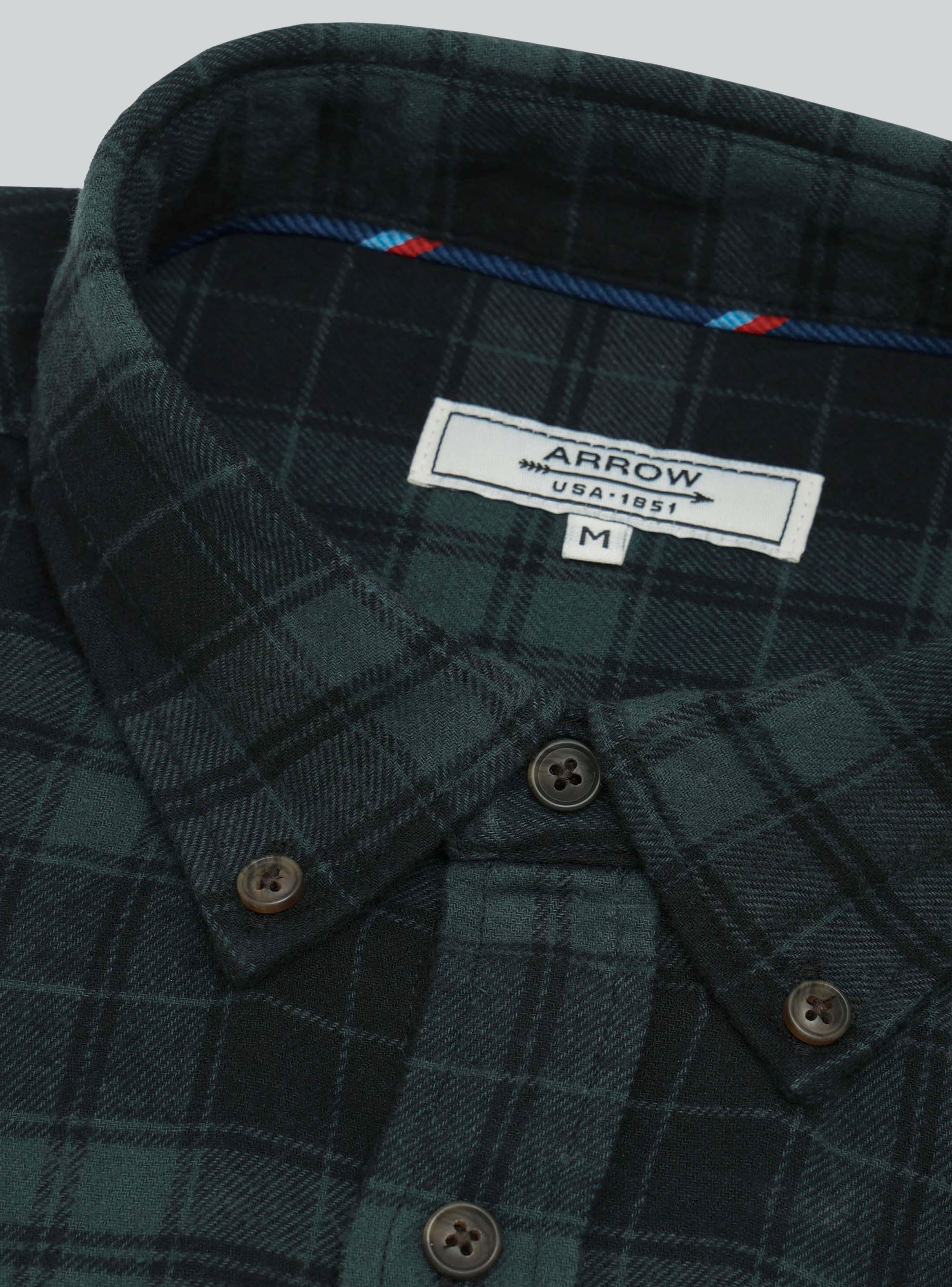 CAMISA ESCOCESA REGULAR FIT VERDE ARROW - 5