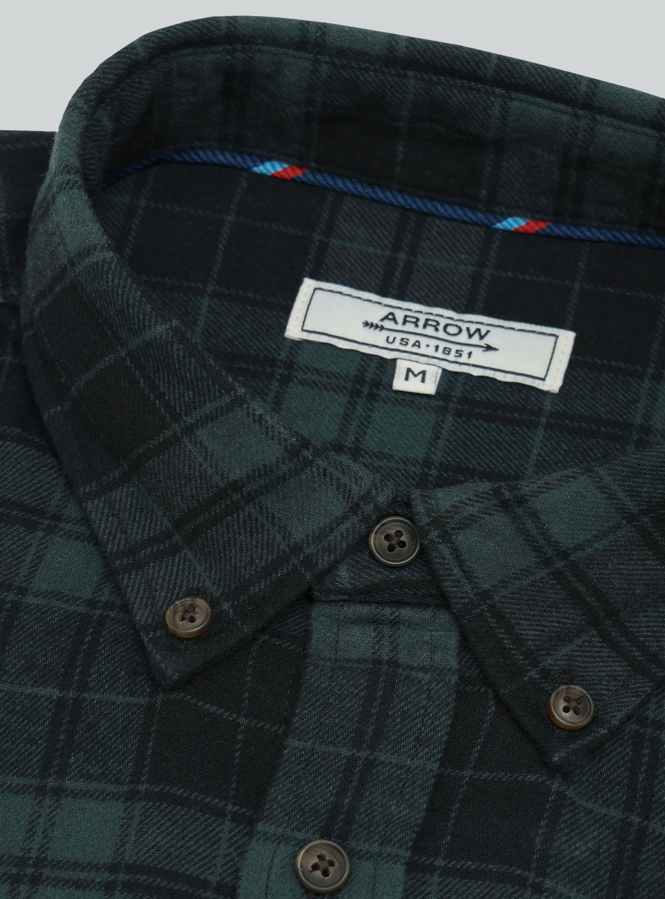 CAMISA ESCOCESA REGULAR FIT VERDE ARROW - 5