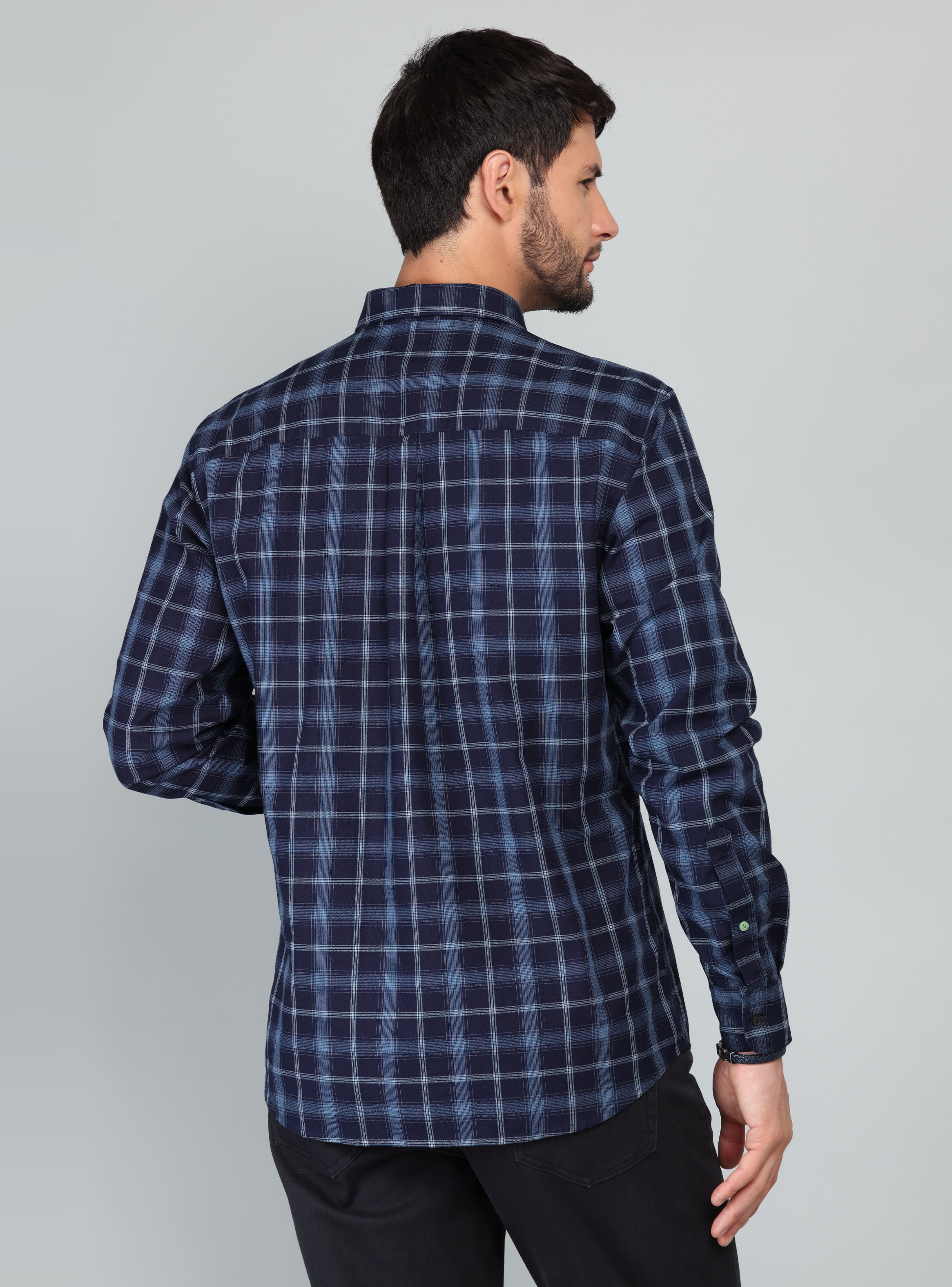 CAMISA A CUADROS REGULAR FIT AZUL ARROW - 2
