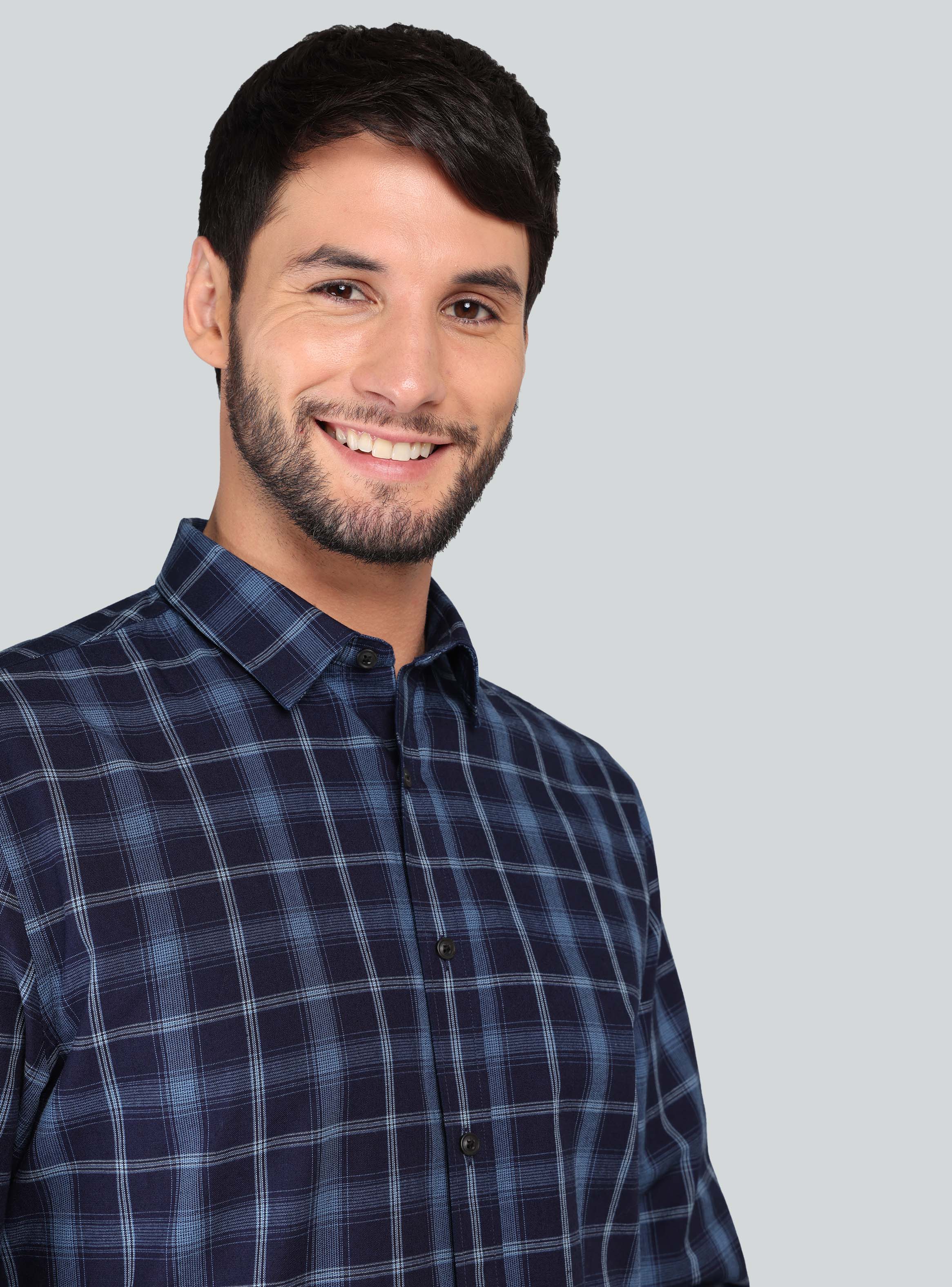 CAMISA A CUADROS REGULAR FIT AZUL ARROW - 3