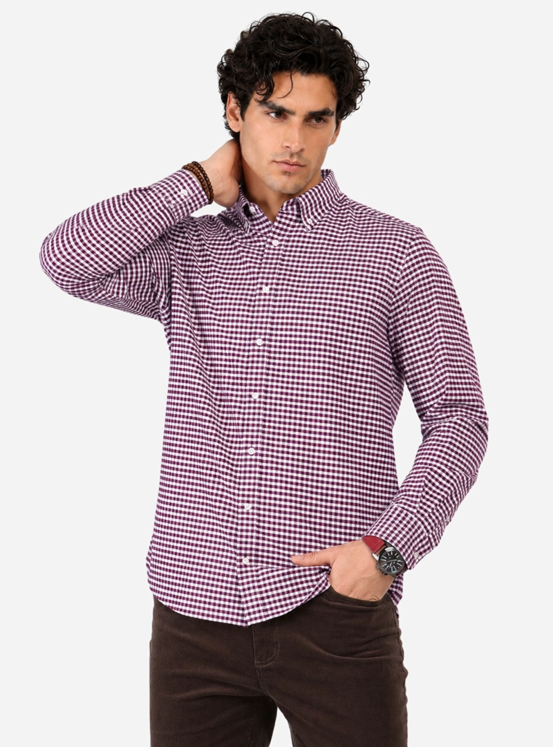 CAMISA OXFORD SPANDEX REGULAR FIT BURDEO ARROW - 1