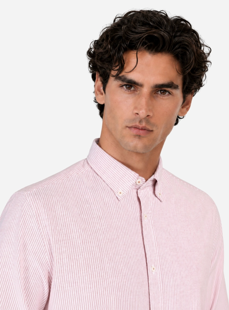 CAMISA OXFORD SPANDEX REGULAR FIT ROSADO ARROW - 3