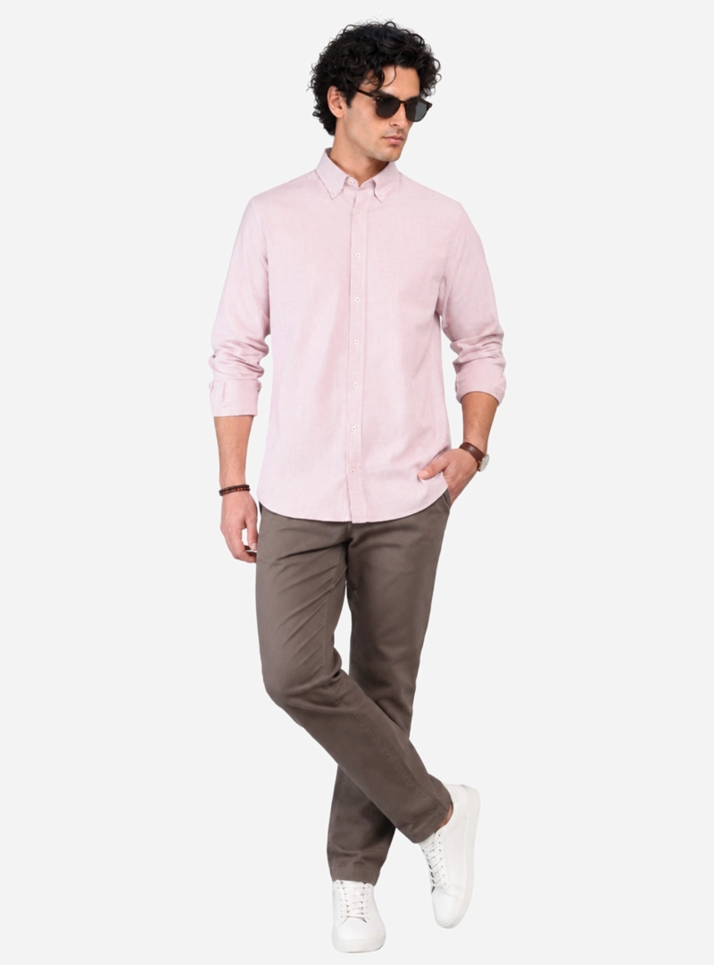 CAMISA OXFORD SPANDEX REGULAR FIT ROSADO ARROW - 4
