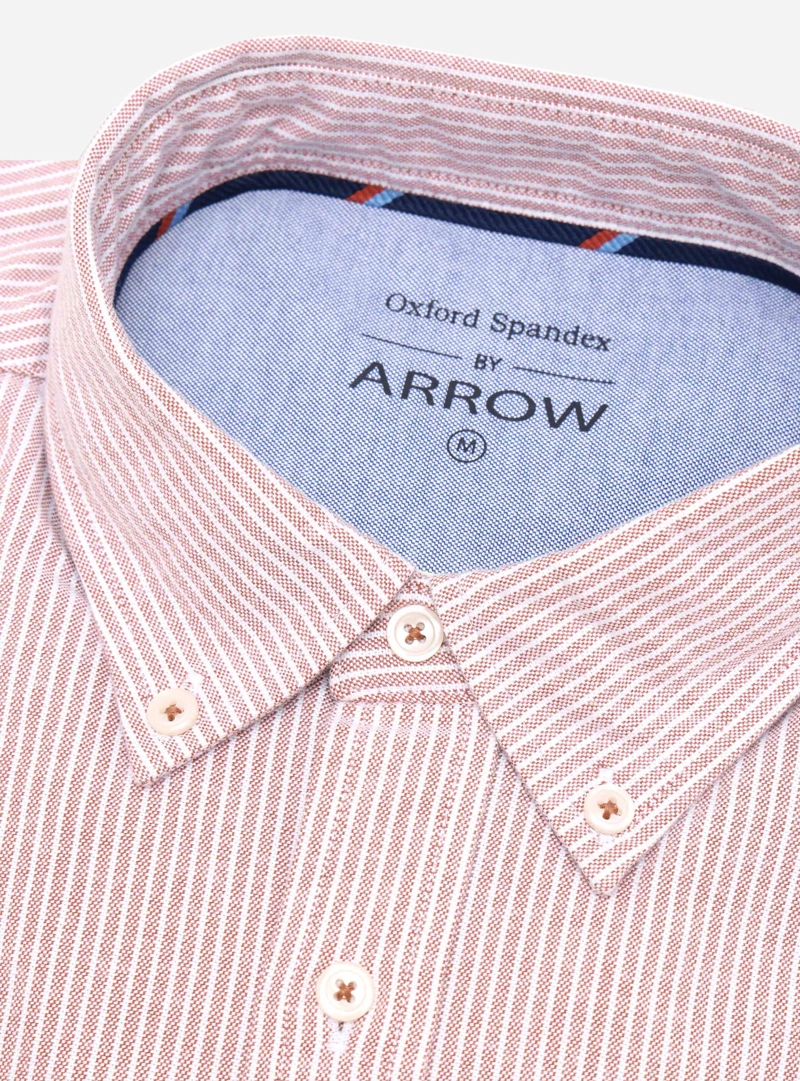 CAMISA OXFORD SPANDEX REGULAR FIT ROSADO ARROW - 5