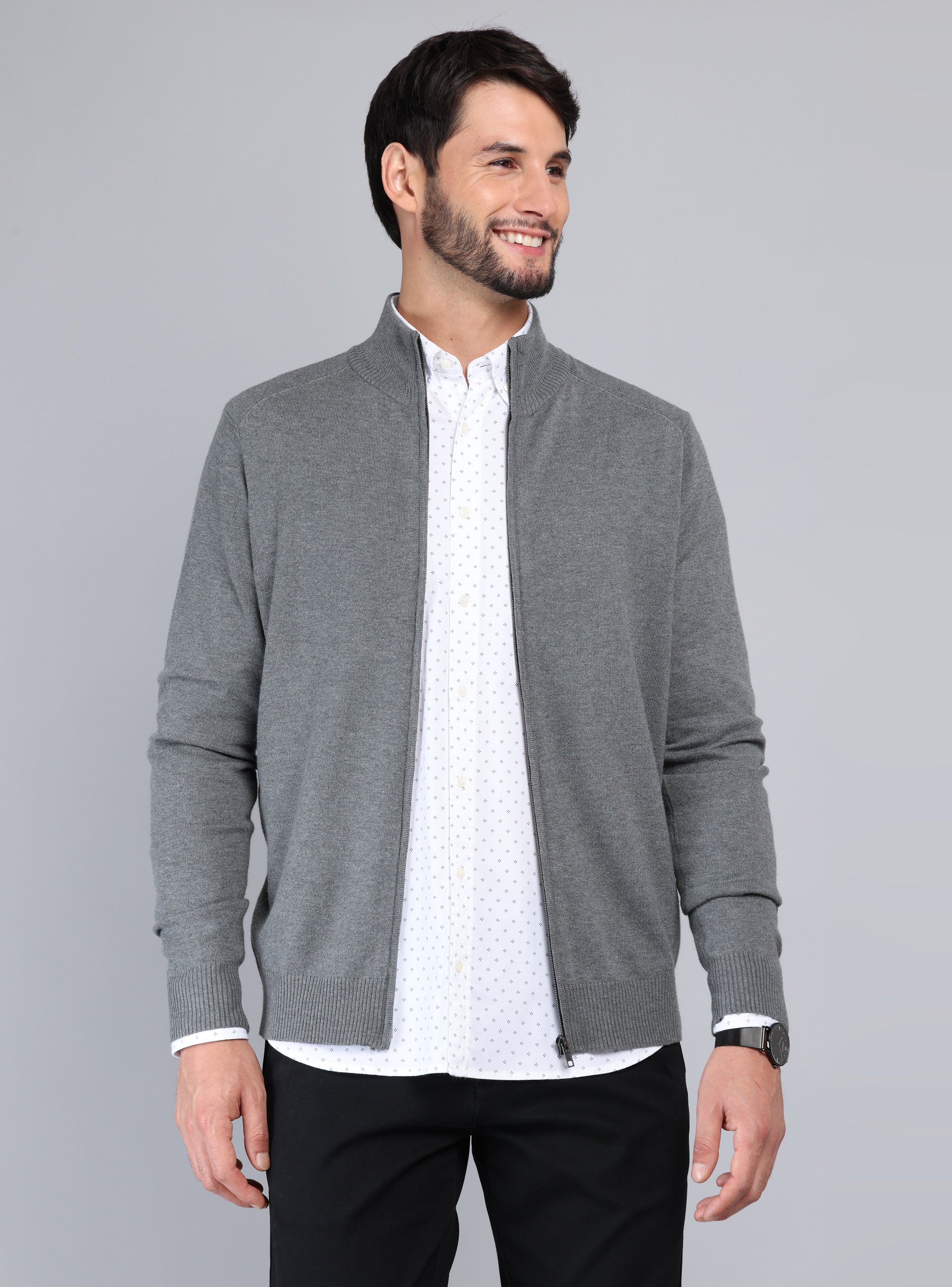 SWEATER CUELLO ALTO REGULAR FIT GRIS ARROW - 1