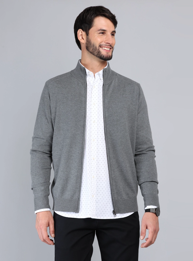 SWEATER CUELLO ALTO REGULAR FIT GRIS ARROW - 1