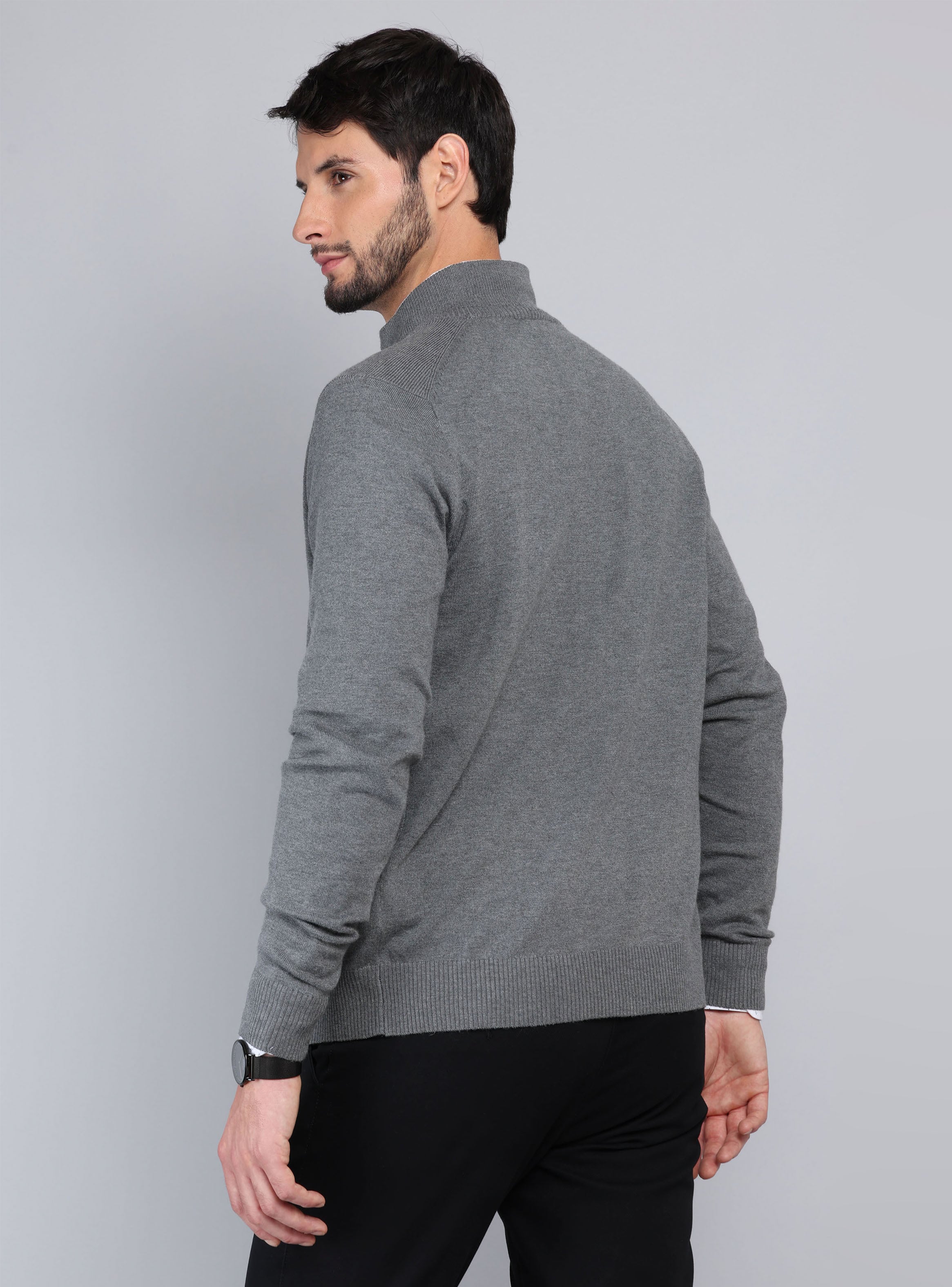 SWEATER CUELLO ALTO REGULAR FIT GRIS ARROW - 2