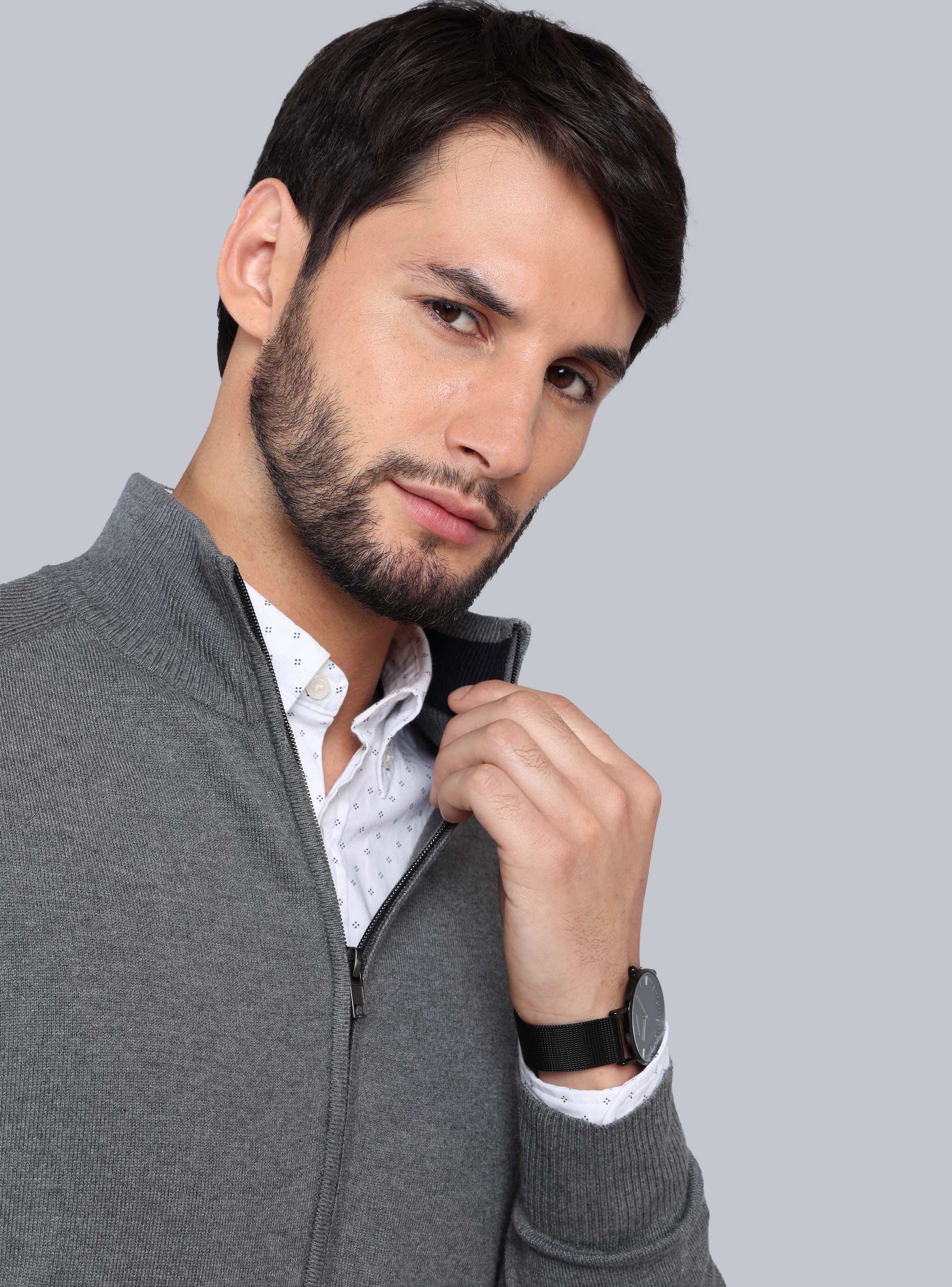 SWEATER CUELLO ALTO REGULAR FIT GRIS ARROW - 3