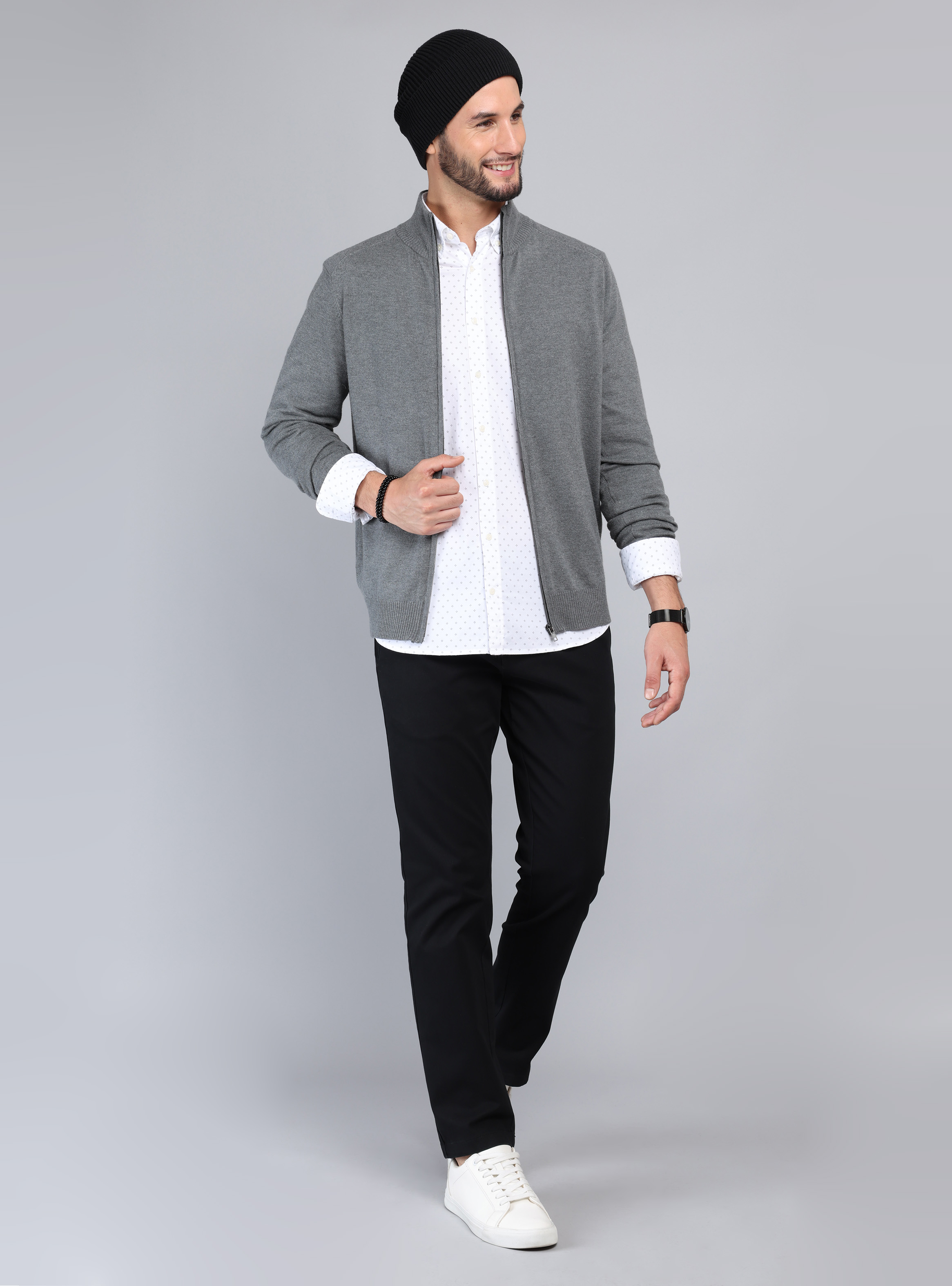 SWEATER CUELLO ALTO REGULAR FIT GRIS ARROW - 4