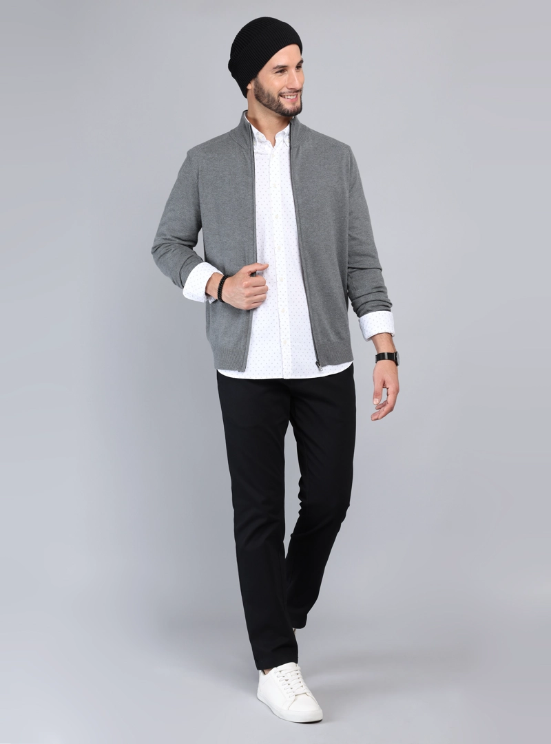 SWEATER CUELLO ALTO REGULAR FIT GRIS ARROW - 4