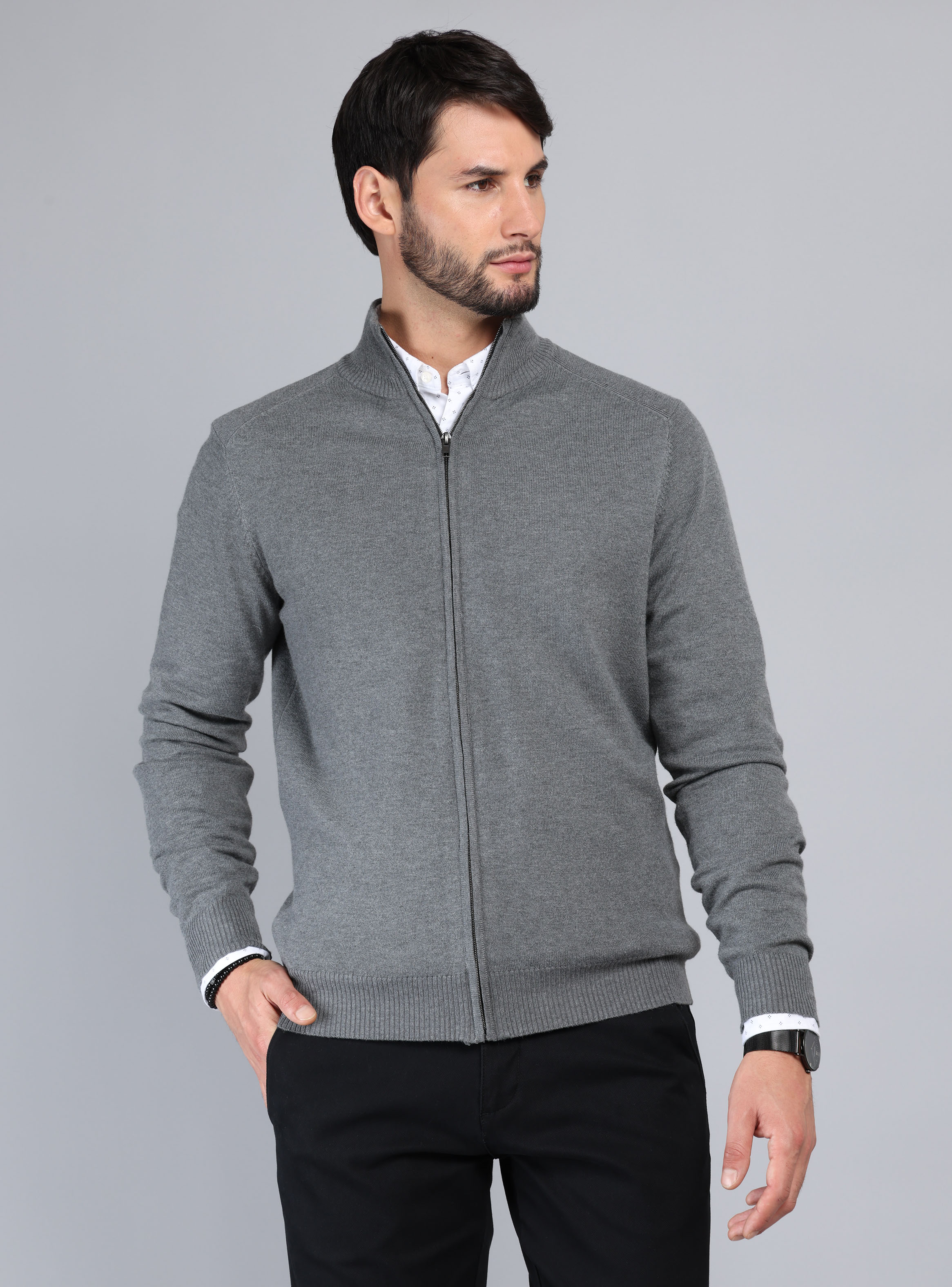 SWEATER CUELLO ALTO REGULAR FIT GRIS ARROW - 6