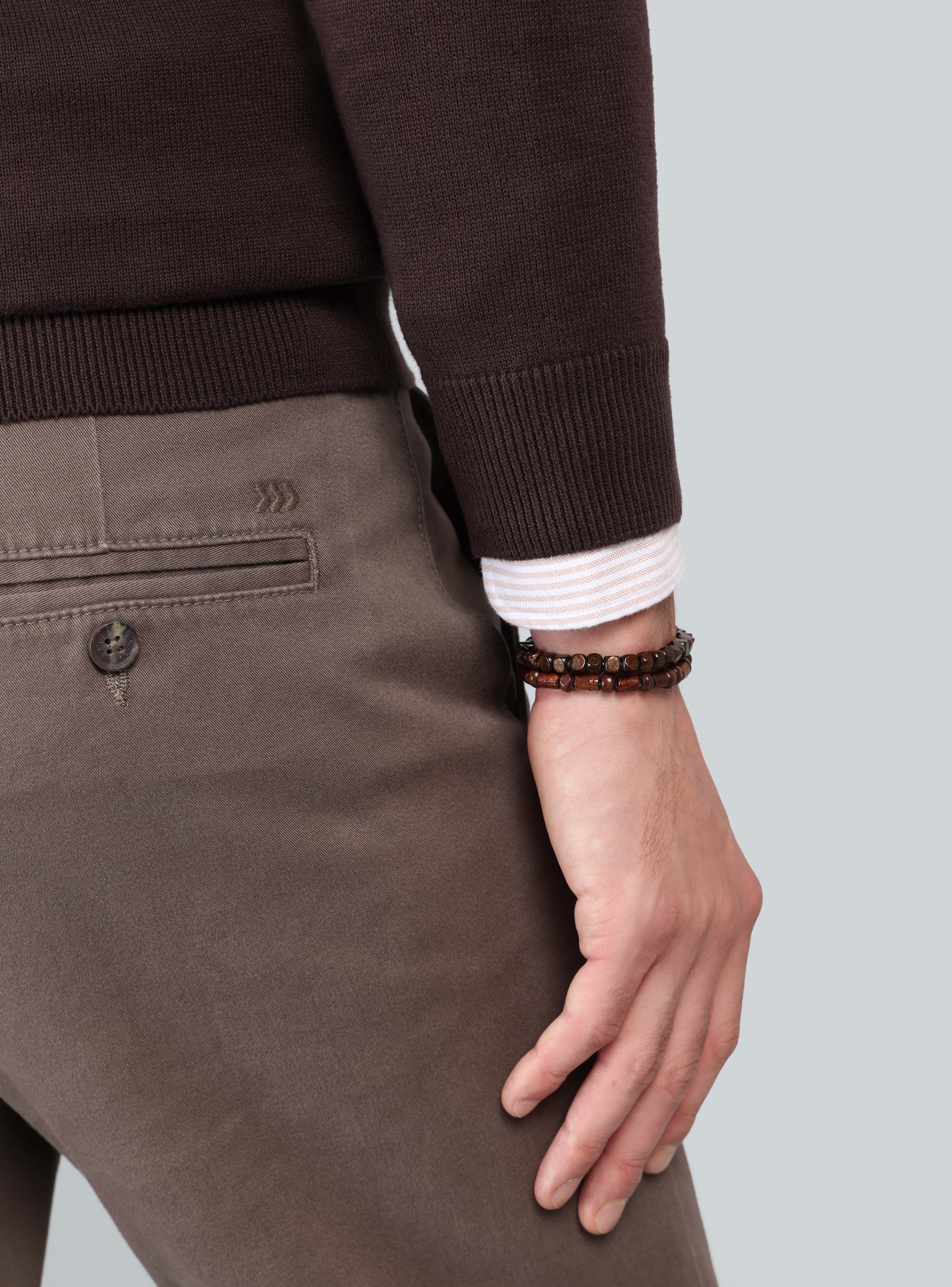 SWEATER CUELLO V REGULAR FIT CAFE  ARROW - 5