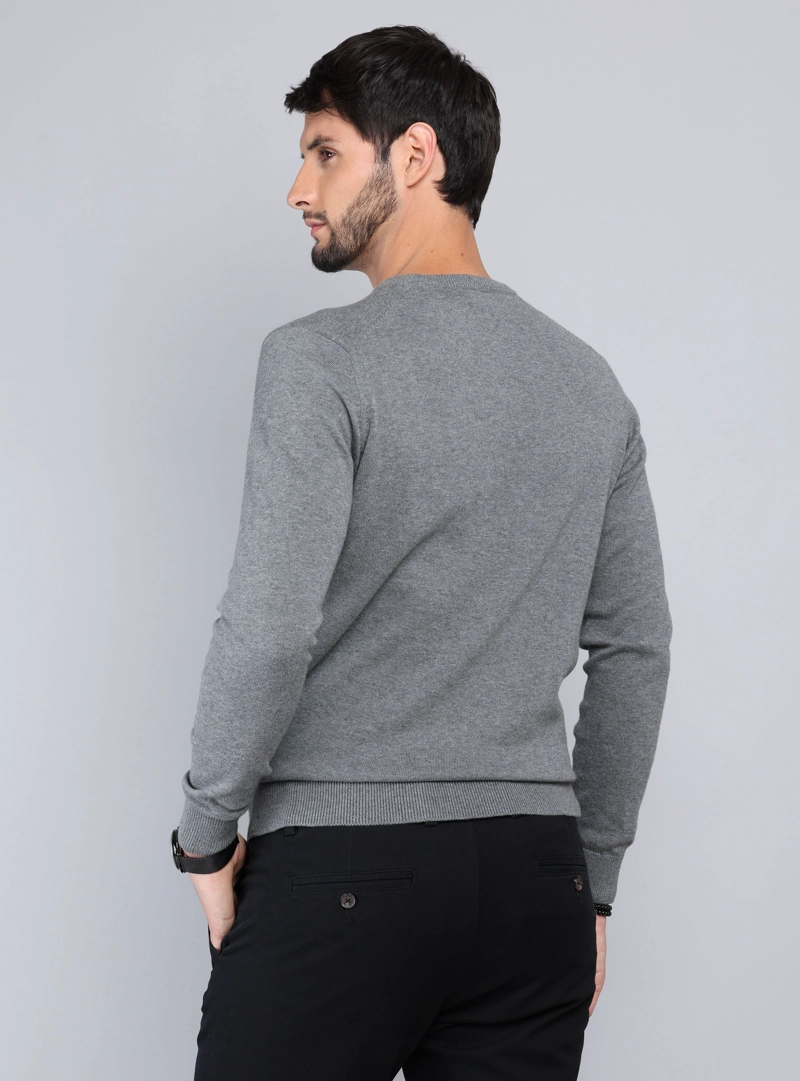 SWEATER CUELLO REDONDO REGULAR FIT GRIS ARROW - 2
