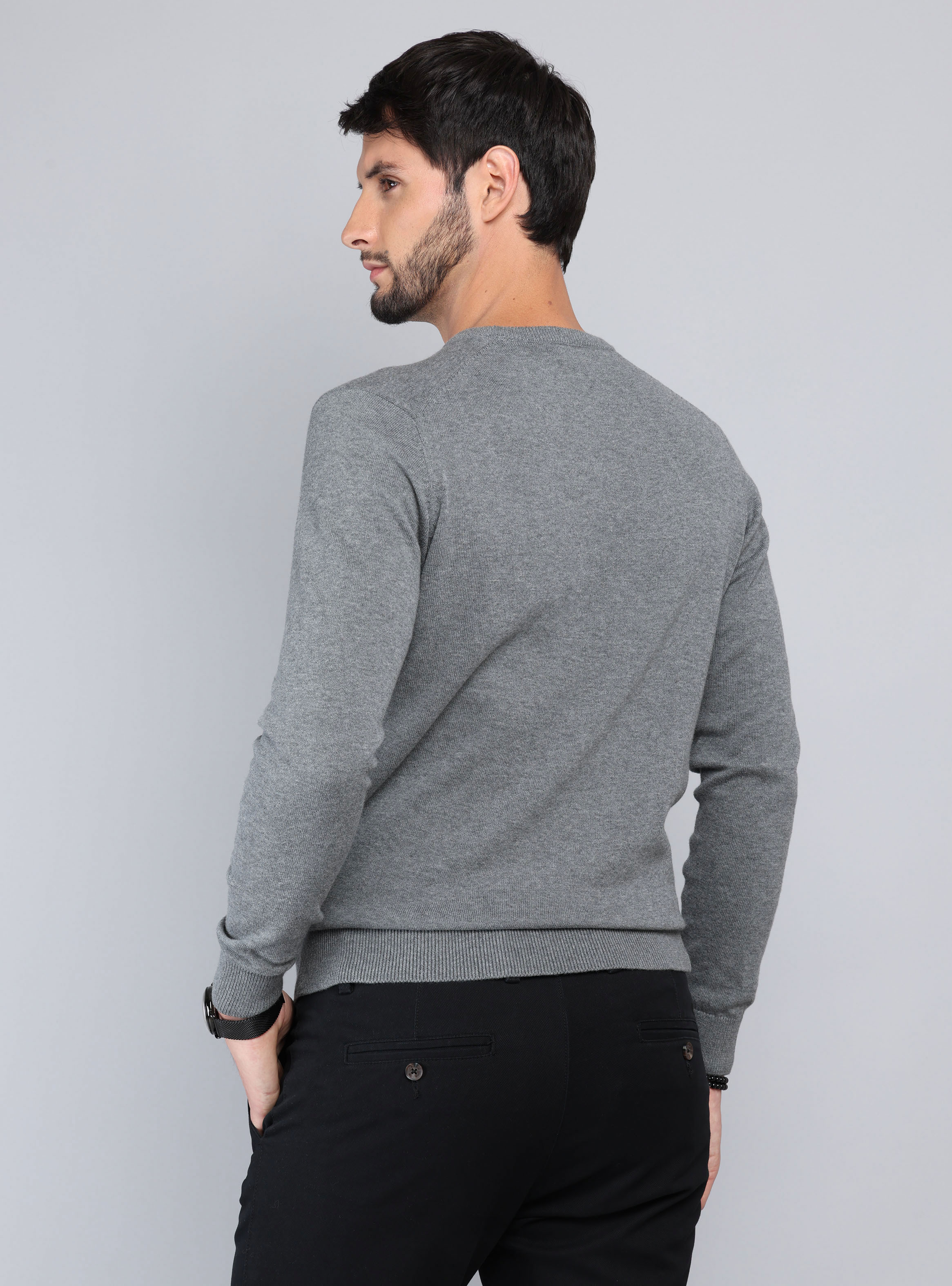 SWEATER CUELLO REDONDO REGULAR FIT GRIS ARROW - 2