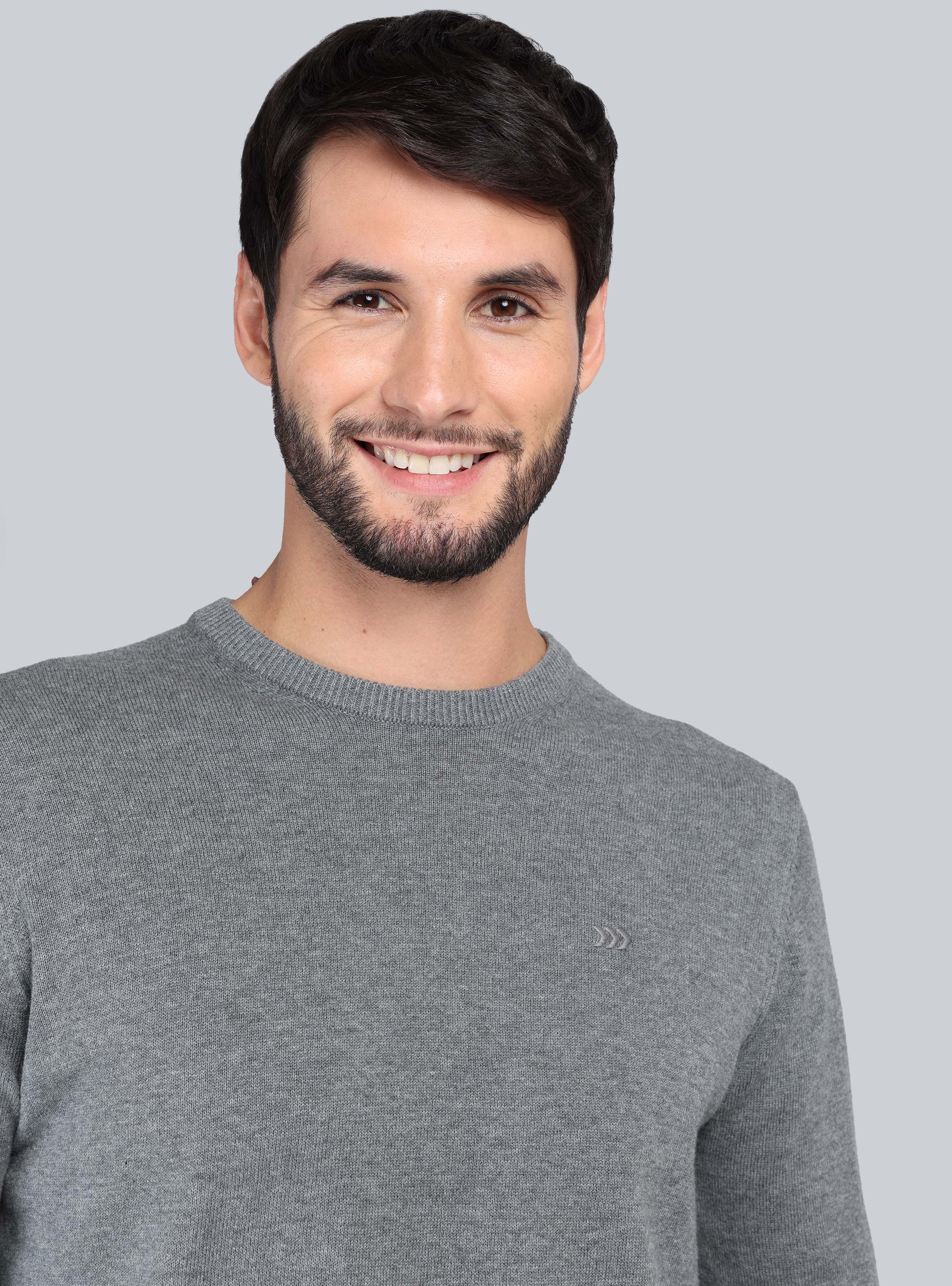 SWEATER CUELLO REDONDO REGULAR FIT GRIS ARROW - 3