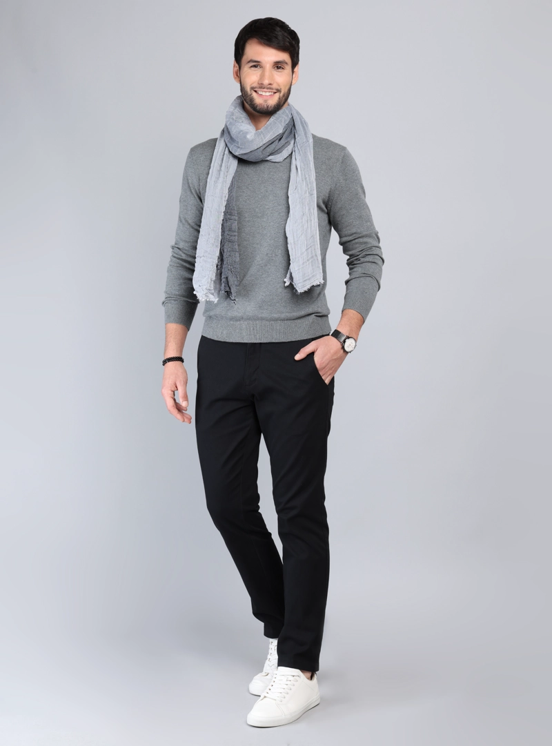 SWEATER CUELLO REDONDO REGULAR FIT GRIS ARROW - 4