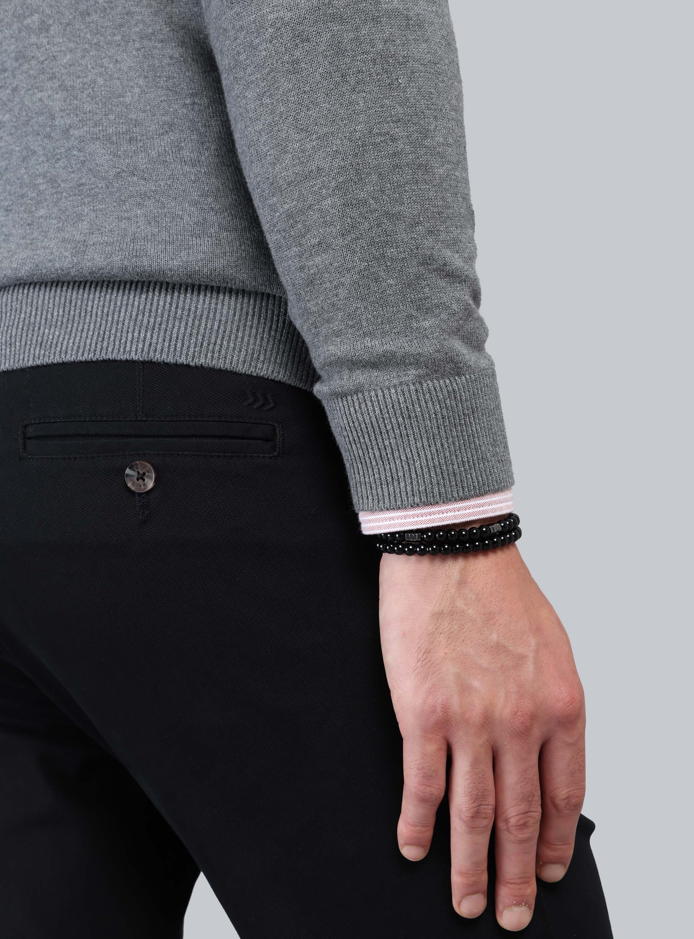 SWEATER CUELLO V REGULAR FIT GRIS ARROW - 5