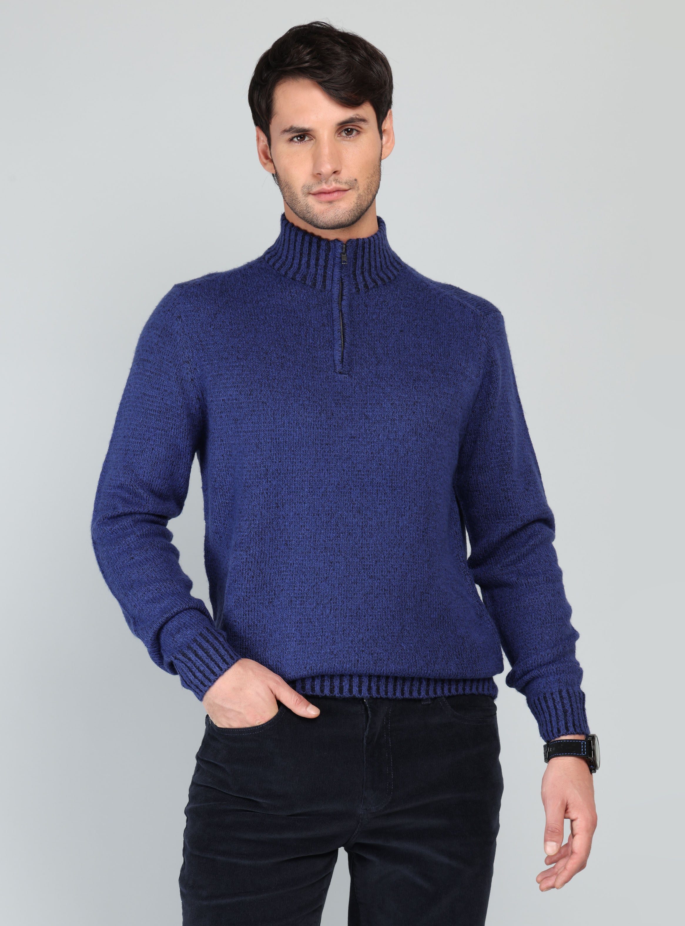 SWEATER CUELLO ALTO REGULAR FIT AZUL ARROW - 1