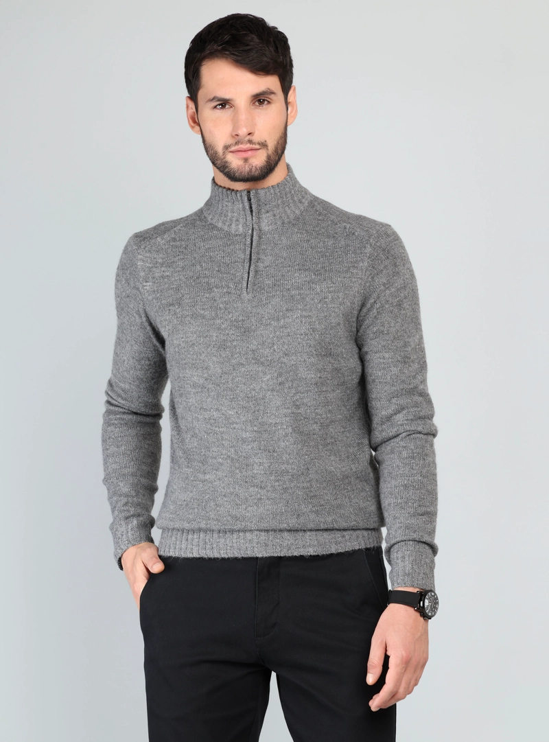 SWEATER CUELLO ALTO REGULAR FIT GRIS ARROW - 1