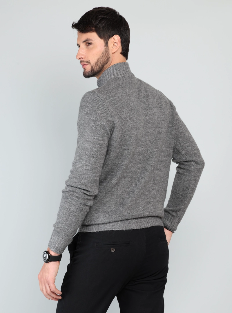 SWEATER CUELLO ALTO REGULAR FIT GRIS ARROW - 2