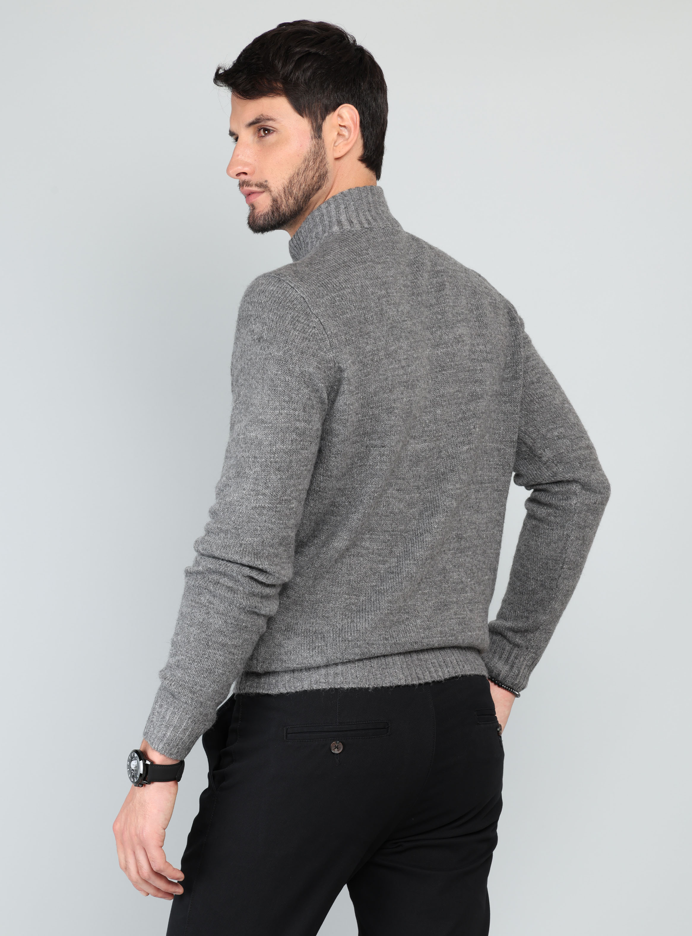 SWEATER CUELLO ALTO REGULAR FIT GRIS ARROW - 2