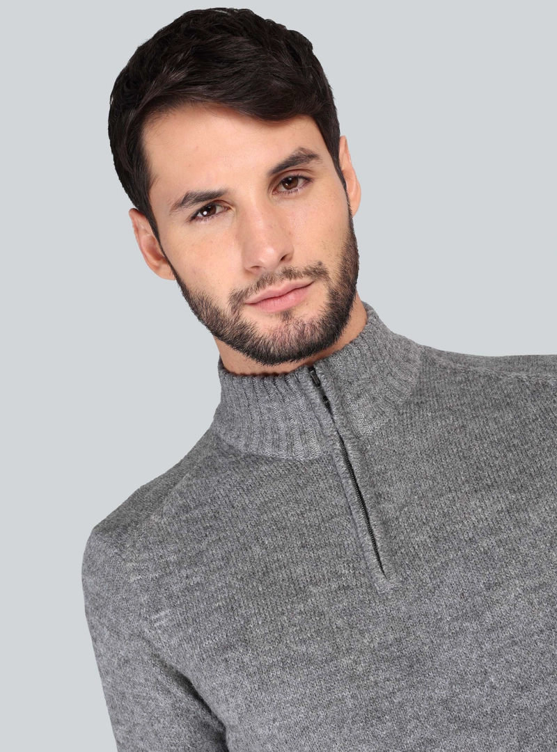 SWEATER CUELLO ALTO REGULAR FIT GRIS ARROW - 3