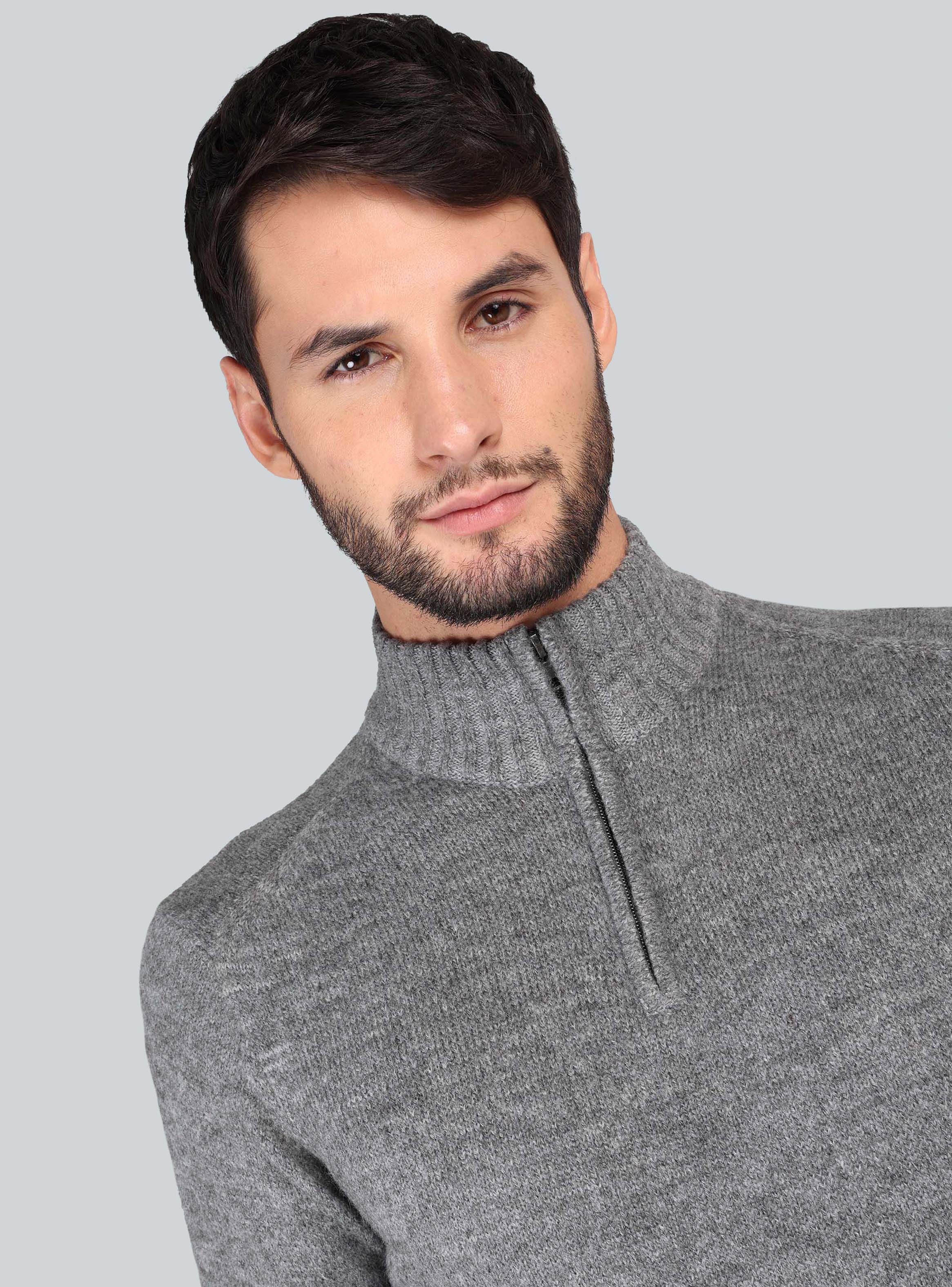 SWEATER CUELLO ALTO REGULAR FIT GRIS ARROW - 3
