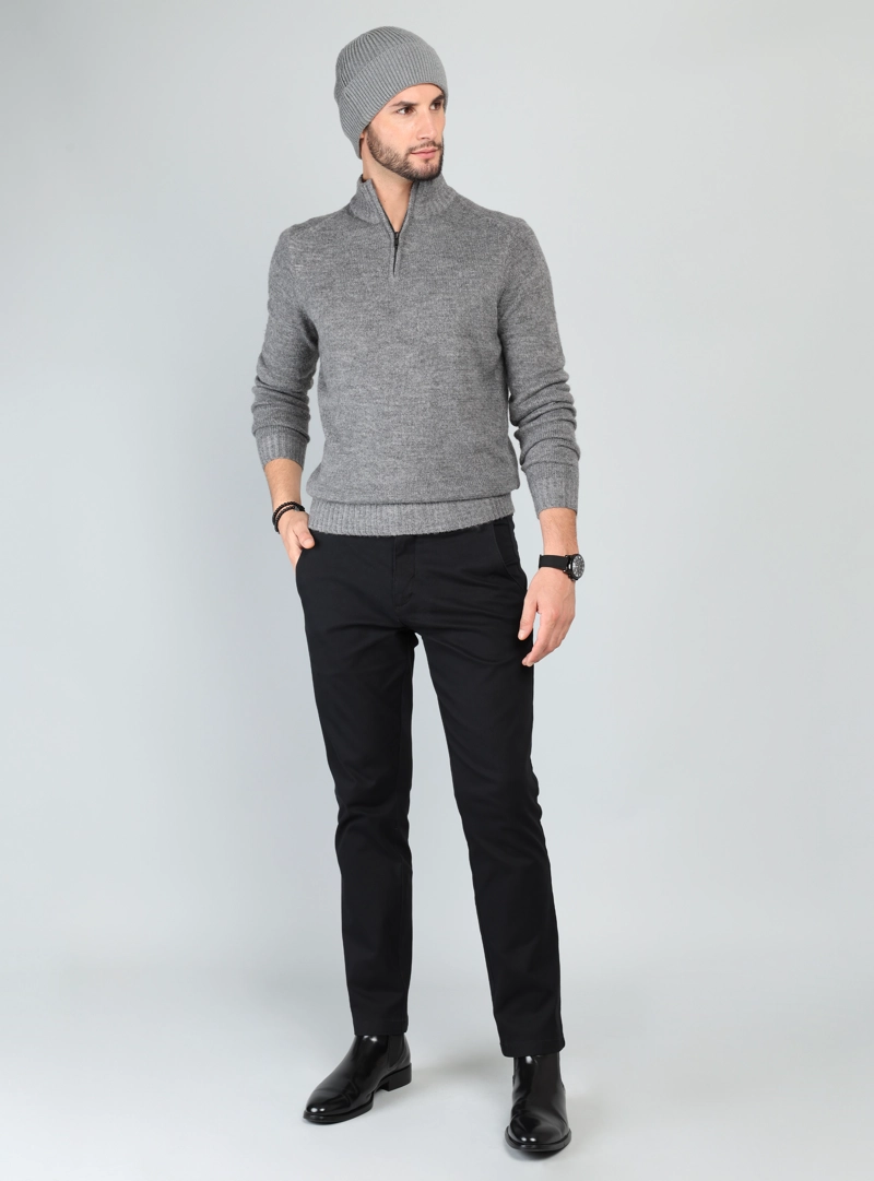 SWEATER CUELLO ALTO REGULAR FIT GRIS ARROW - 4