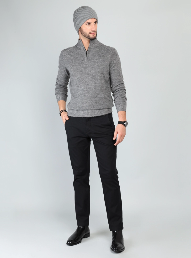 SWEATER CUELLO ALTO REGULAR FIT GRIS ARROW - 4