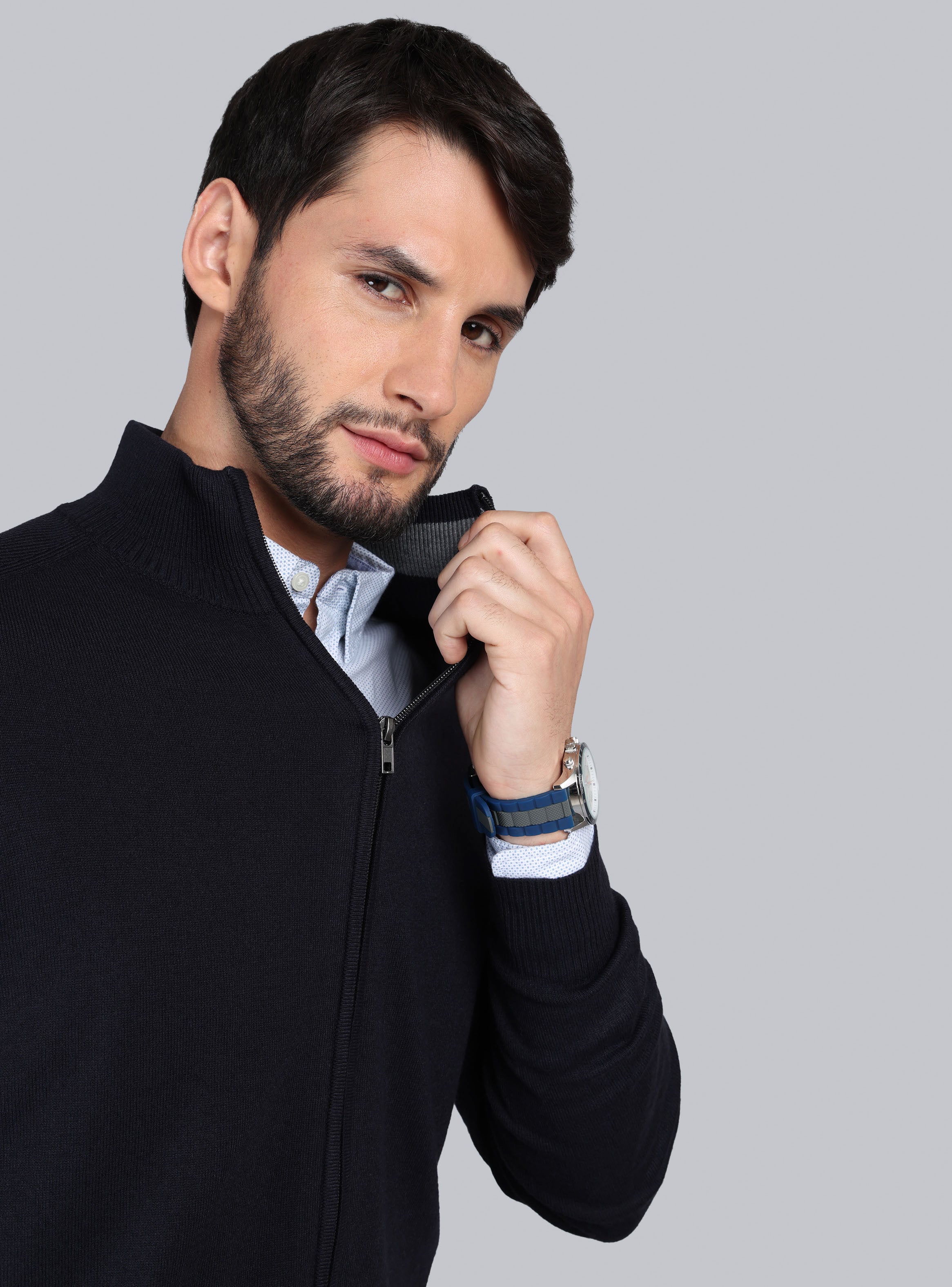 SWEATER CUELLO ALTO REGULAR FIT AZUL MARINO ARROW - 3