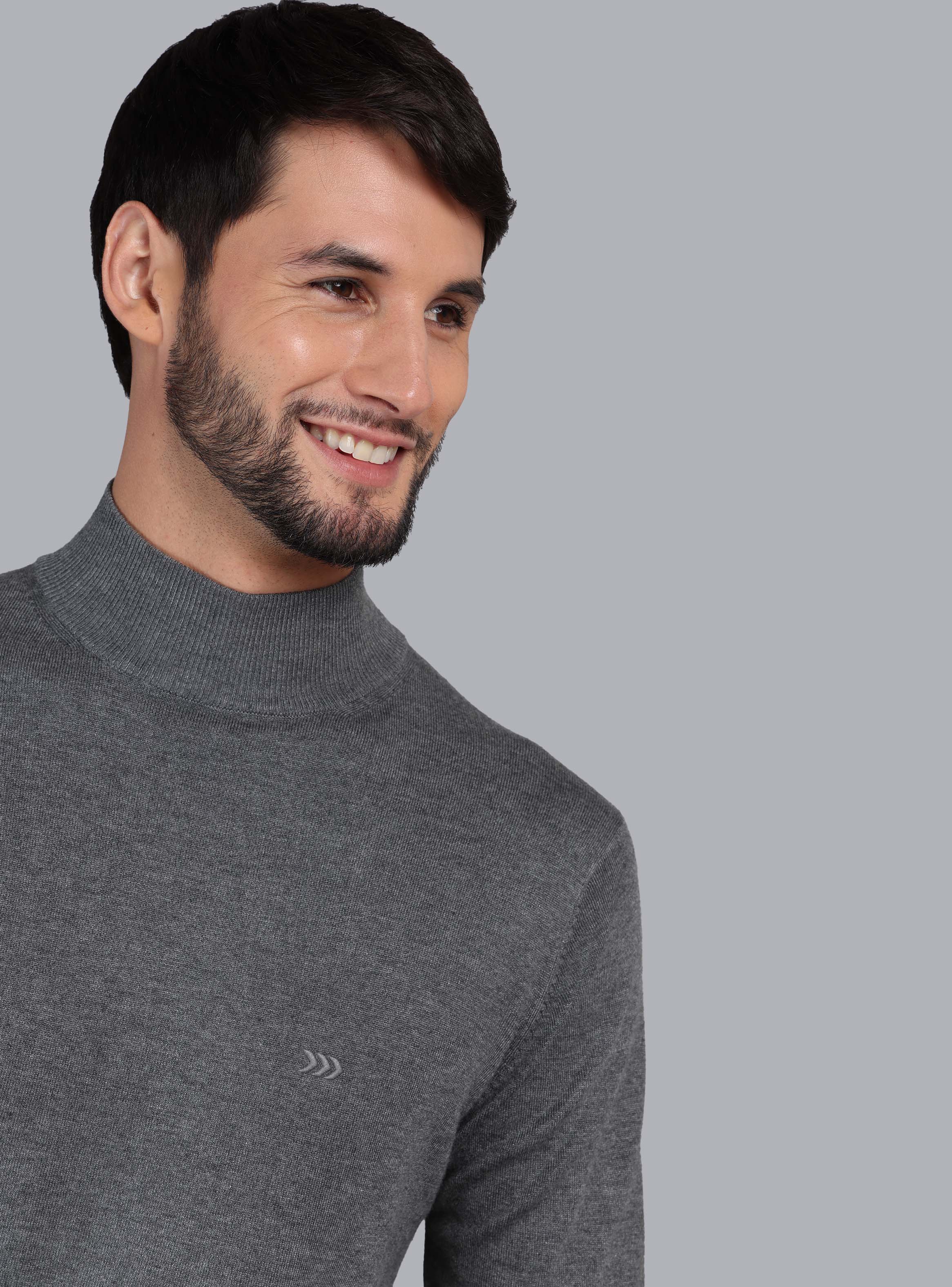 SWEATER CUELLO ALTO REGULAR FIT GRIS ARROW - 3