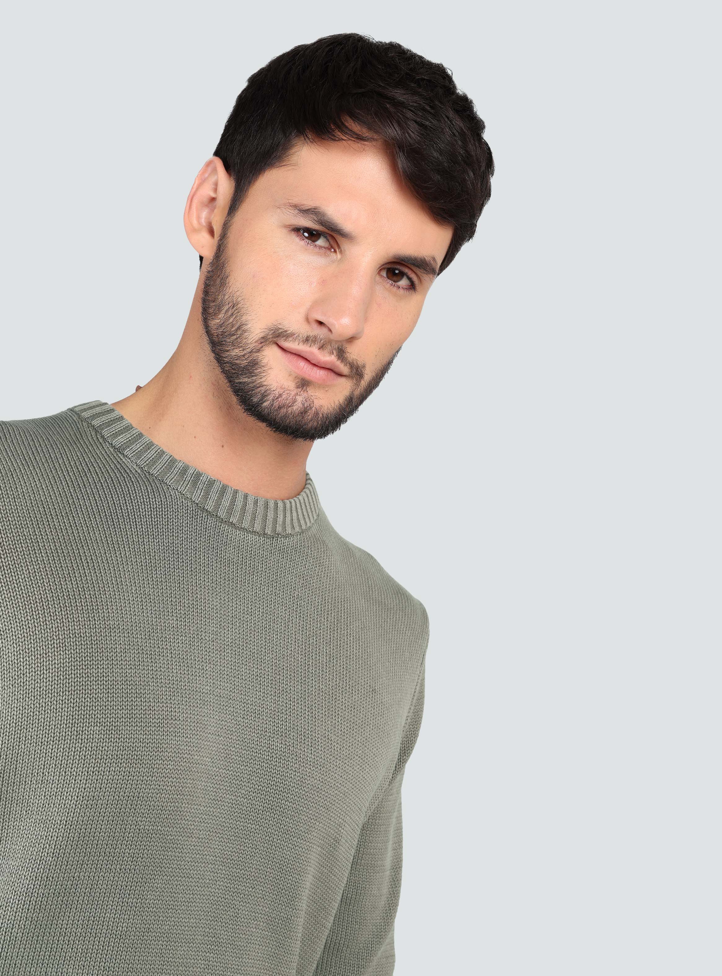 SWEATER STONE WASH REGULAR FIT VERDE ARROW - 3