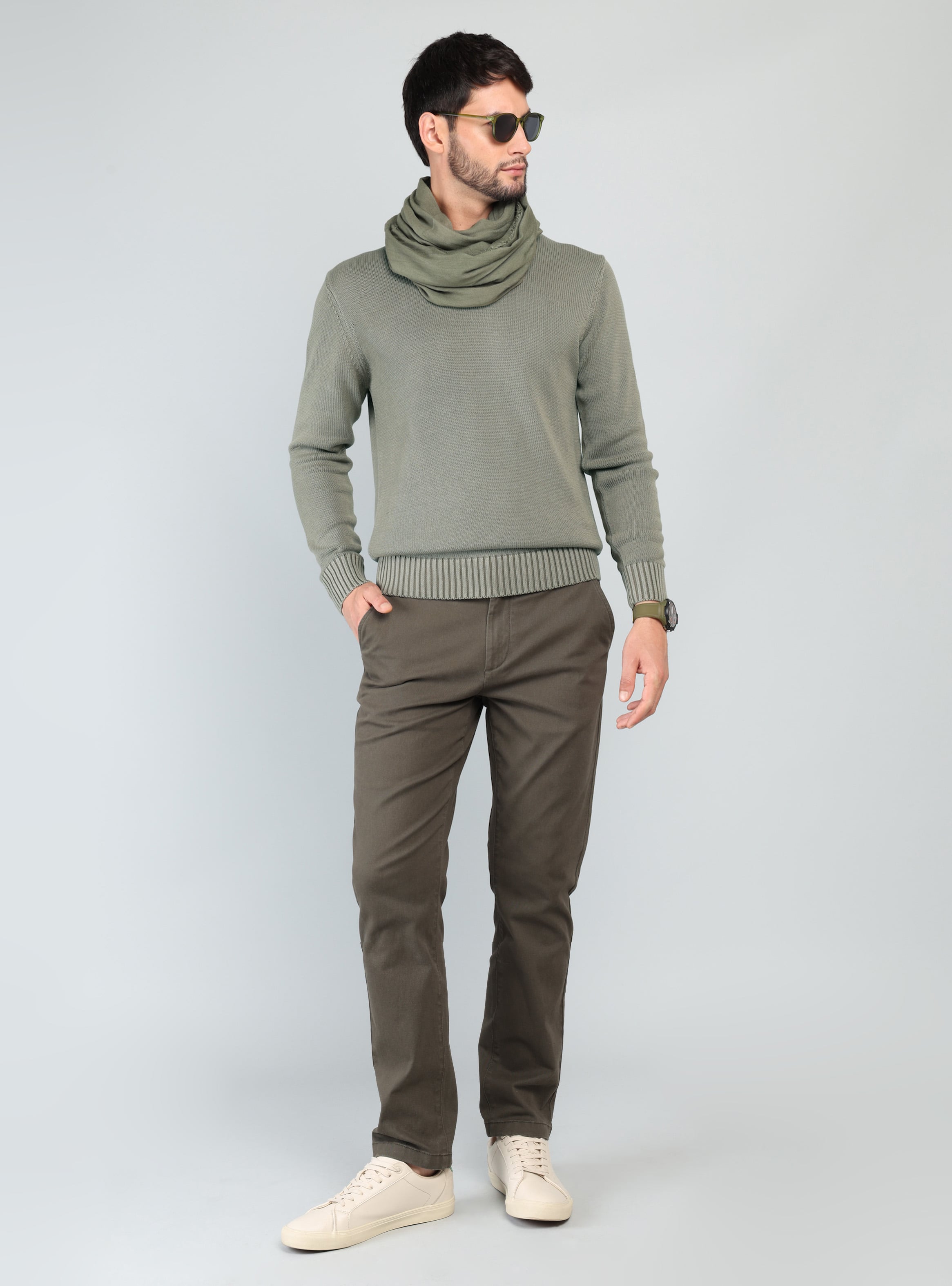 SWEATER STONE WASH REGULAR FIT VERDE ARROW - 4