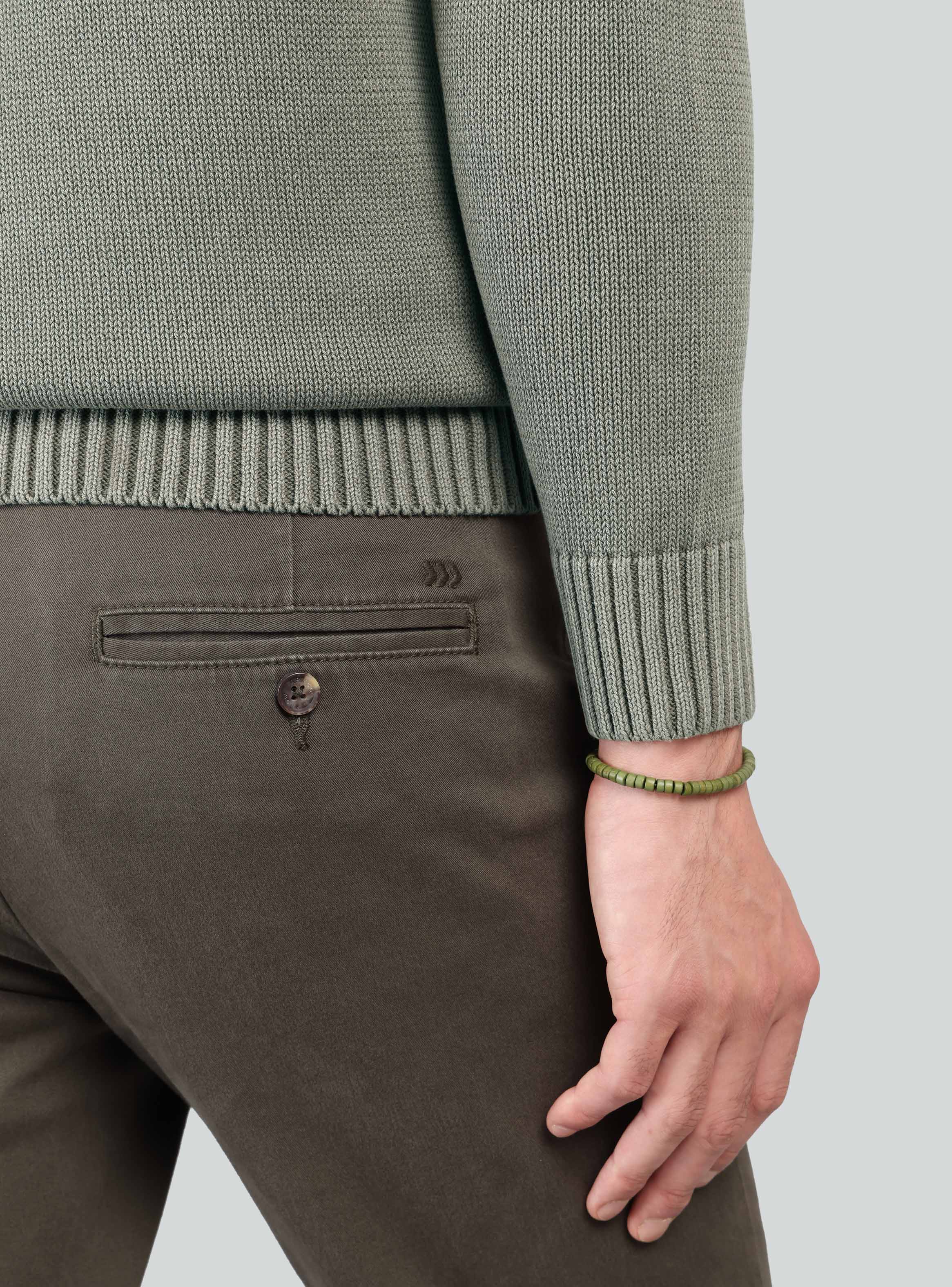 SWEATER STONE WASH REGULAR FIT VERDE ARROW - 5