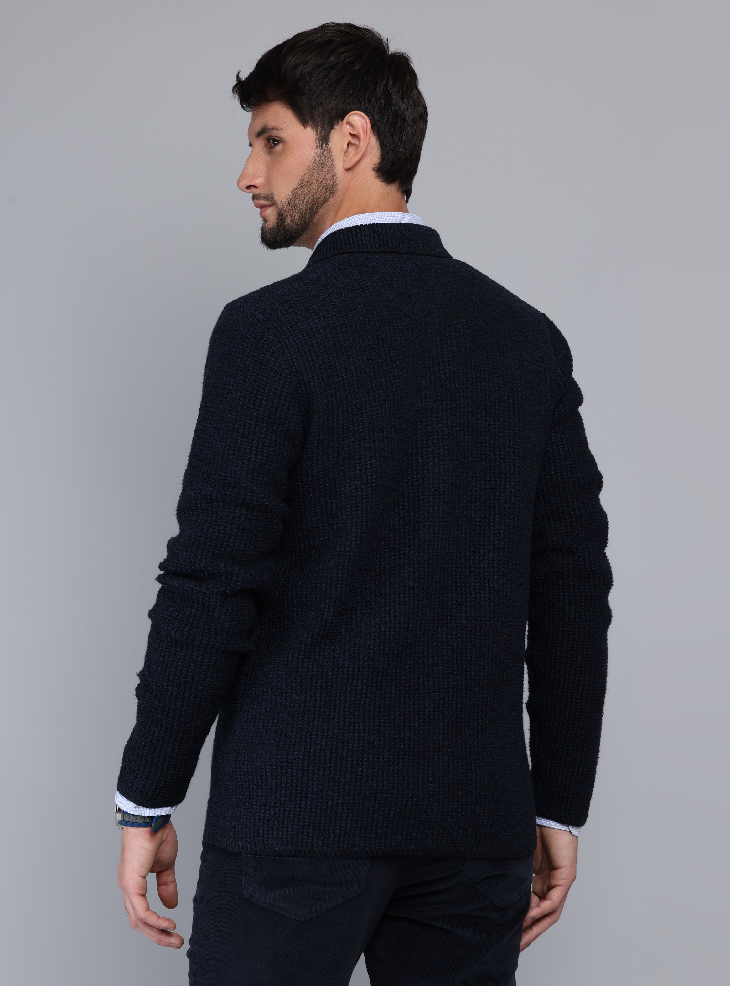 CARDIGAN TEXTURADO REGULAR FIT AZUL MARINO ARROW - 2