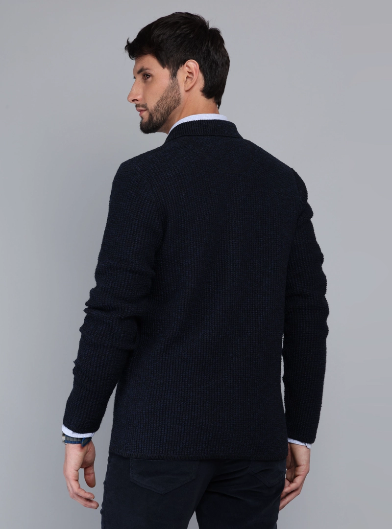 CARDIGAN TEXTURADO REGULAR FIT AZUL MARINO ARROW - 2