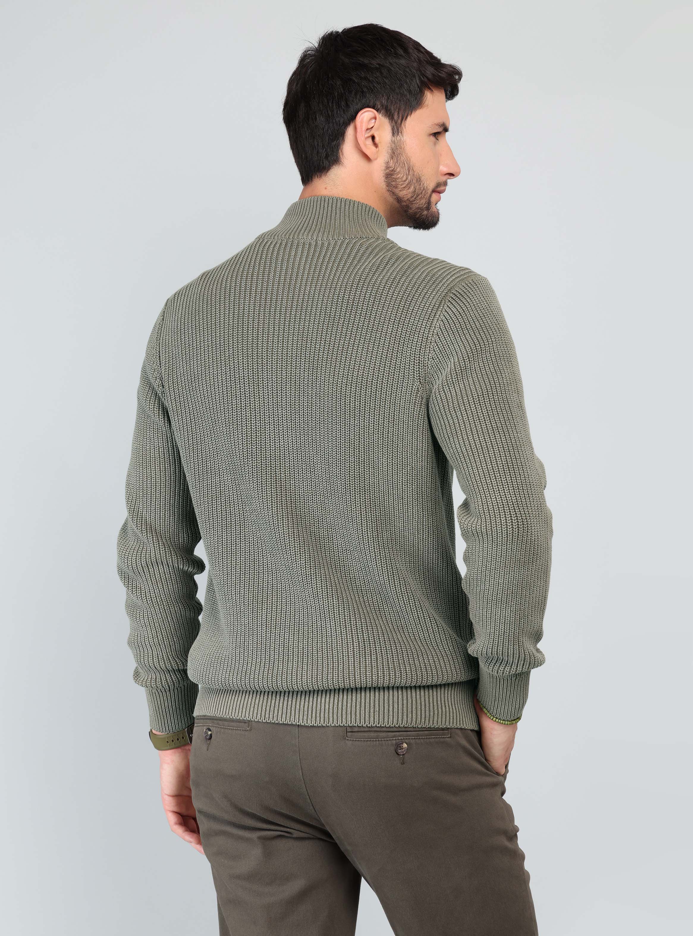 SWEATER STONE WASH REGULAR FIT VERDE ARROW - 2