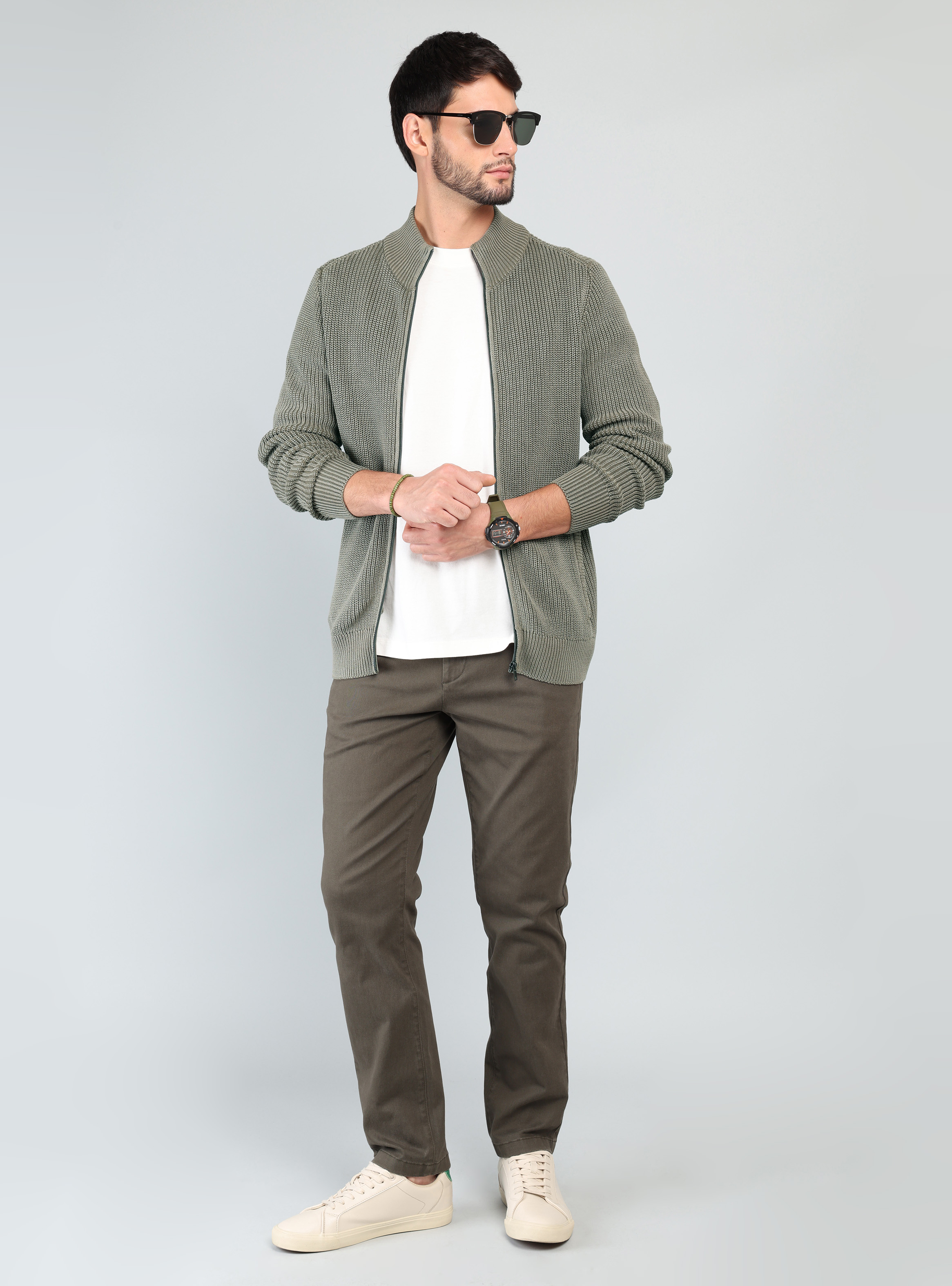 SWEATER STONE WASH REGULAR FIT VERDE ARROW - 4