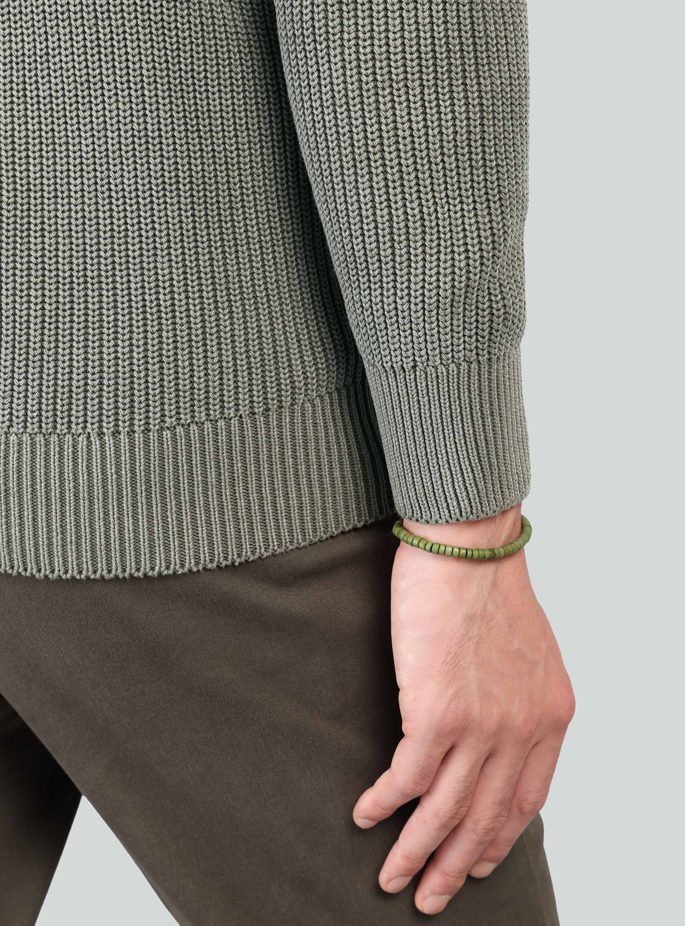 SWEATER STONE WASH REGULAR FIT VERDE ARROW - 5