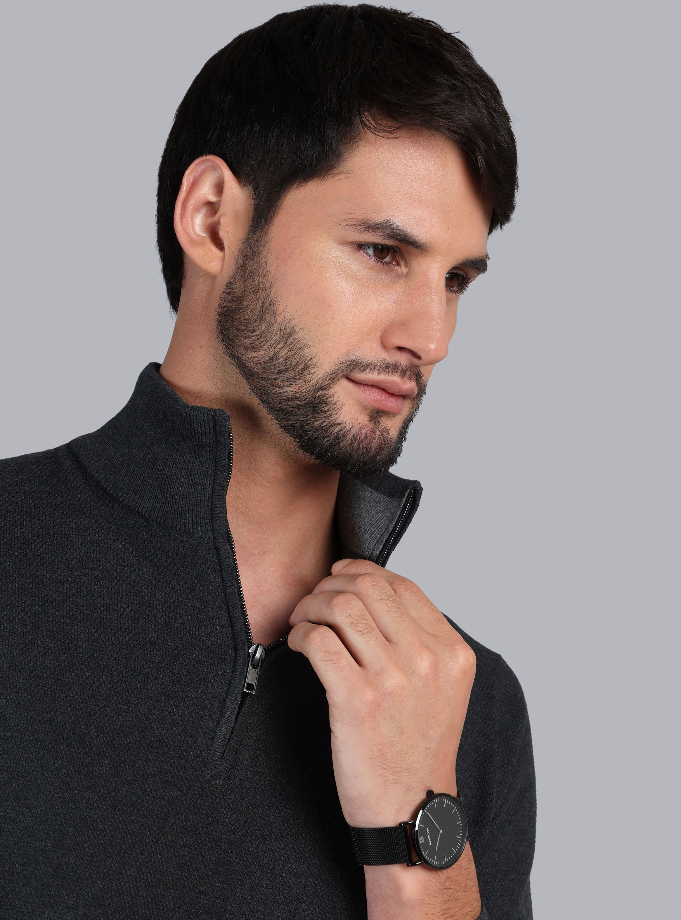 SWEATER CUELLO ALTO REGULAR FIT GRIS OSCURO ARROW - 3