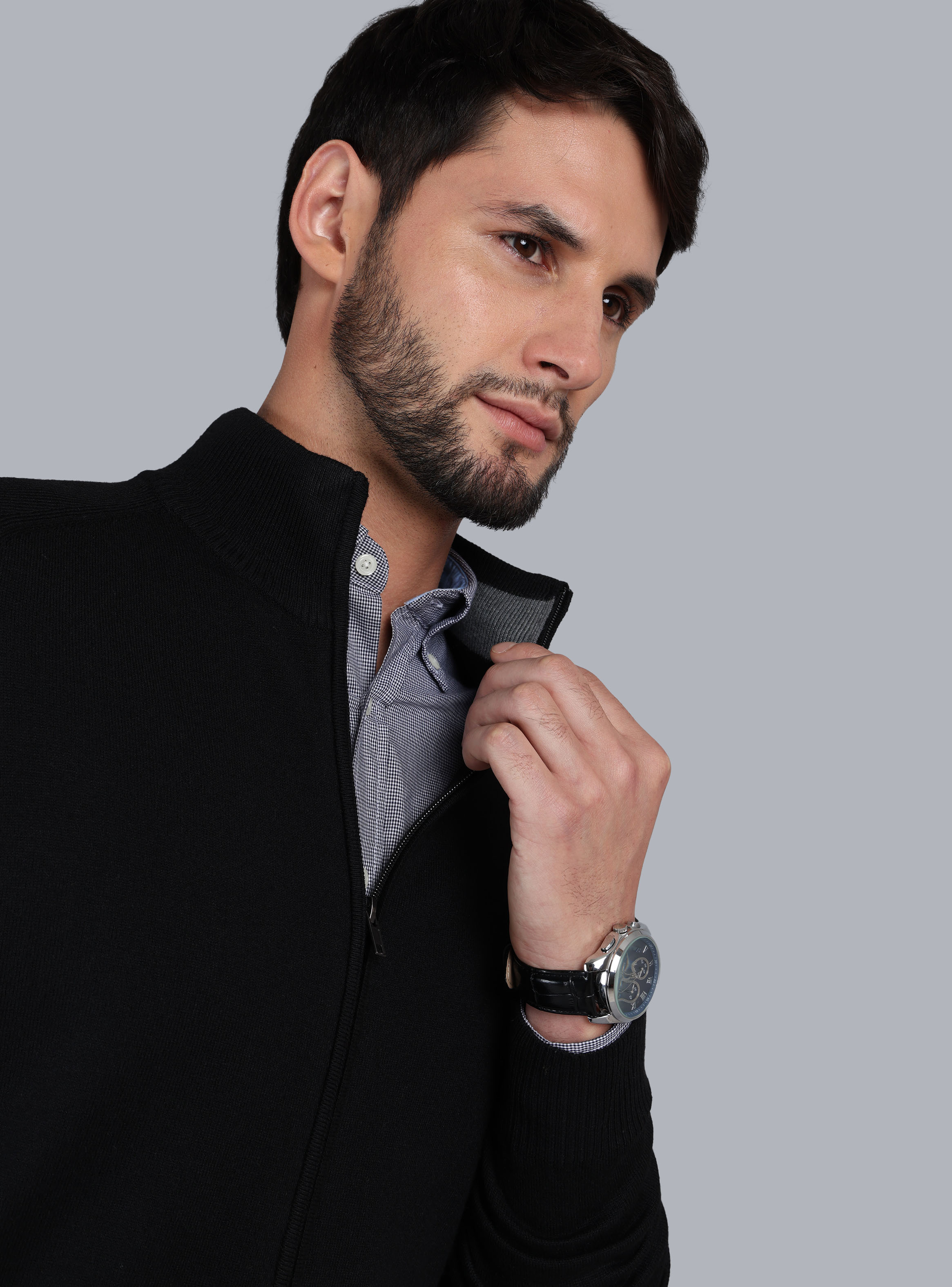 SWEATER CUELLO ALTO REGULAR FIT NEGRO ARROW - 3
