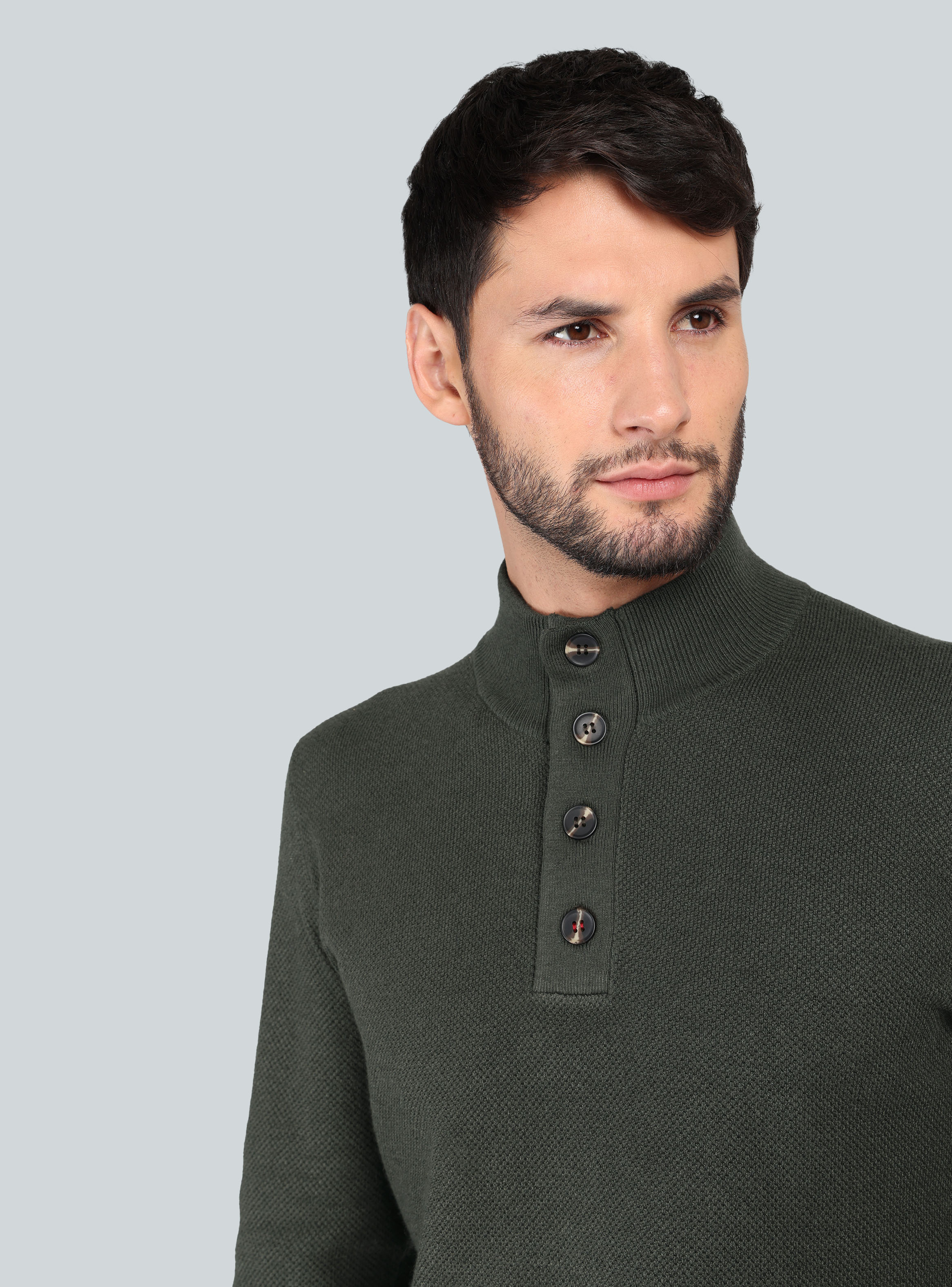 SWEATER CUELLO ALTO REGULAR FIT VERDE ARROW - 3